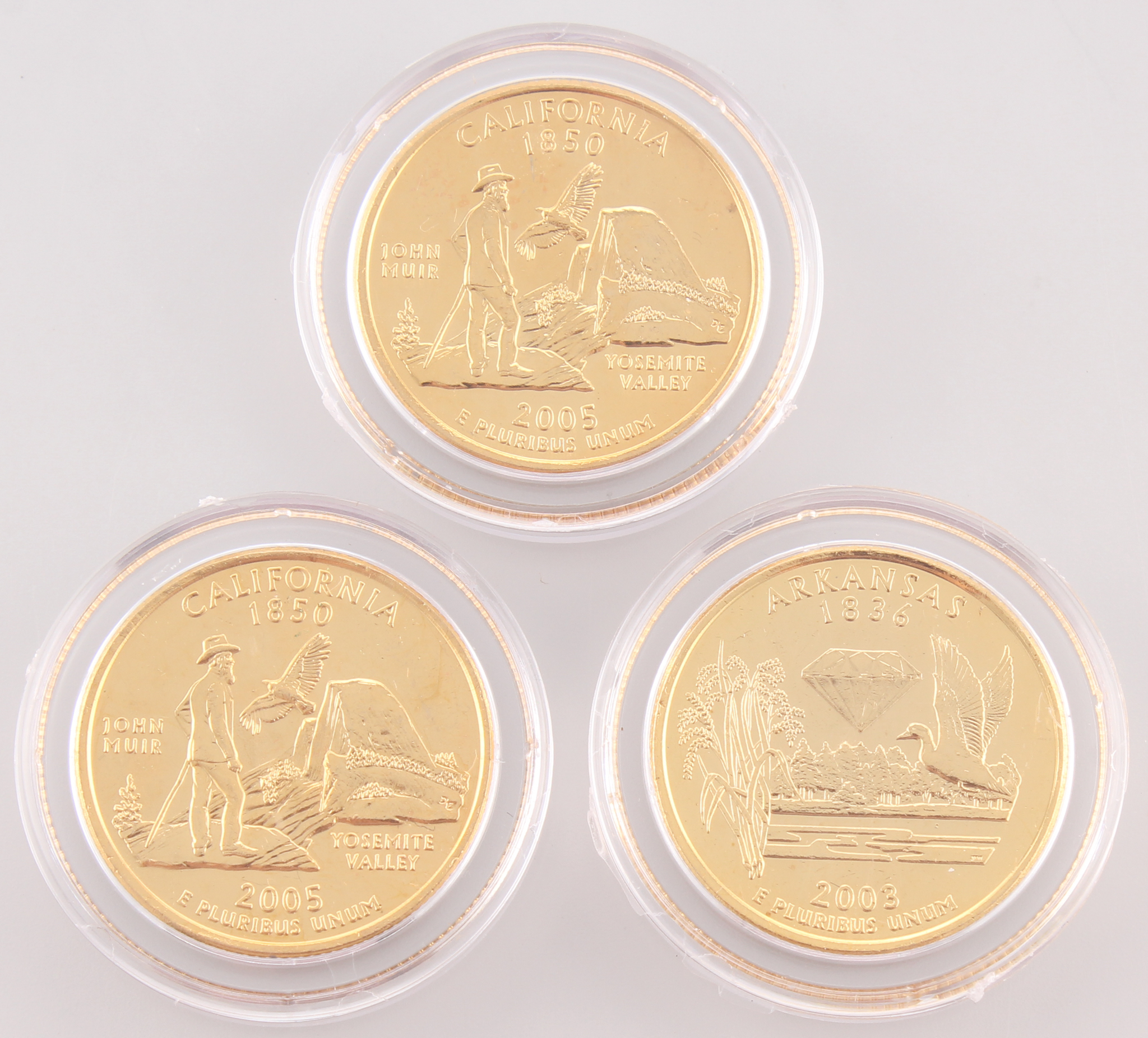 Set of (3) Elvis Presley Colorized 24K Gold Plated Colorized Quarters ...