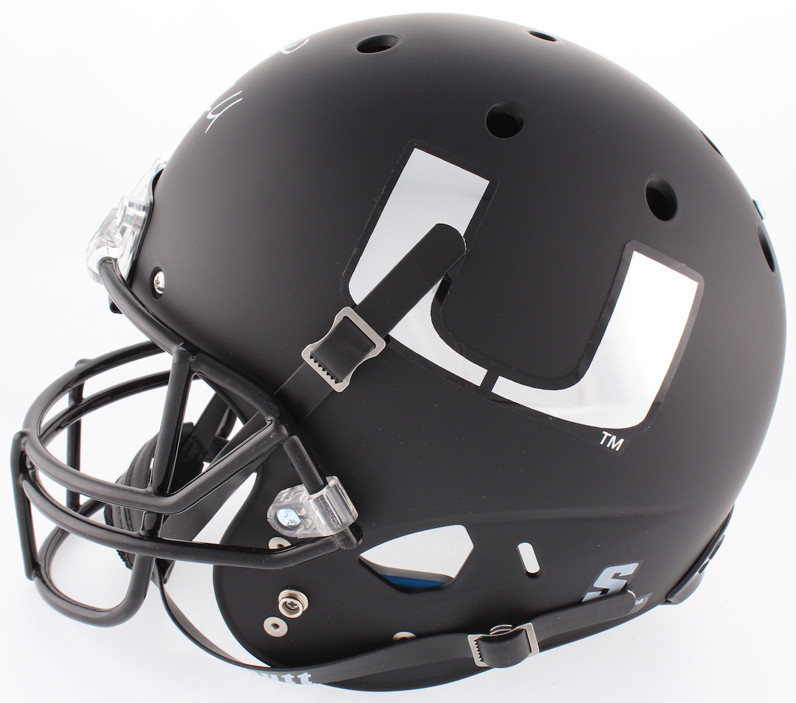 Warren Sapp Signed Miami Hurricanes Full-Size Matte Black Helmet Inscribed "All About The U" (JSA COA) at PristineAuction.com Warren Sapp Signed Miami Hurricanes Full-Size Matte Black Helmet Inscribed "All About The U" (JSA COA) at PristineAuction.com