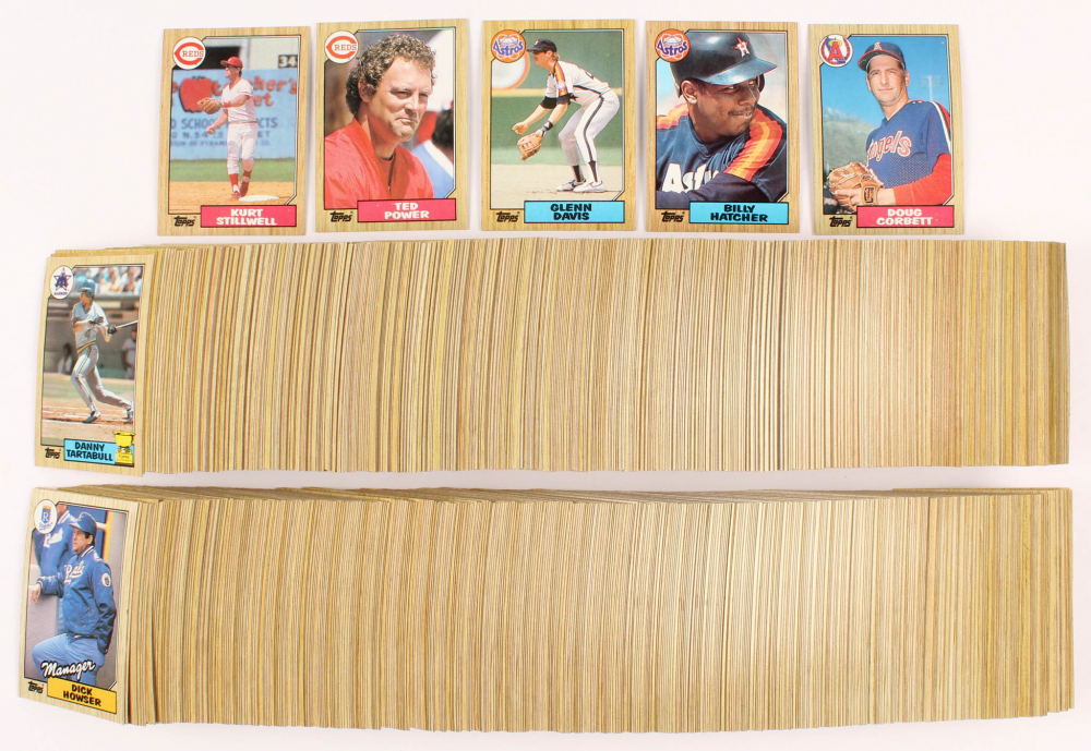 1987 Topps Complete Set of (792) Baseball Cards with #623 Kurt Stillwell, 	#437 Ted Power, #560 Glenn Davis, #578 Billy Hatcher, #359 Doug Corbett