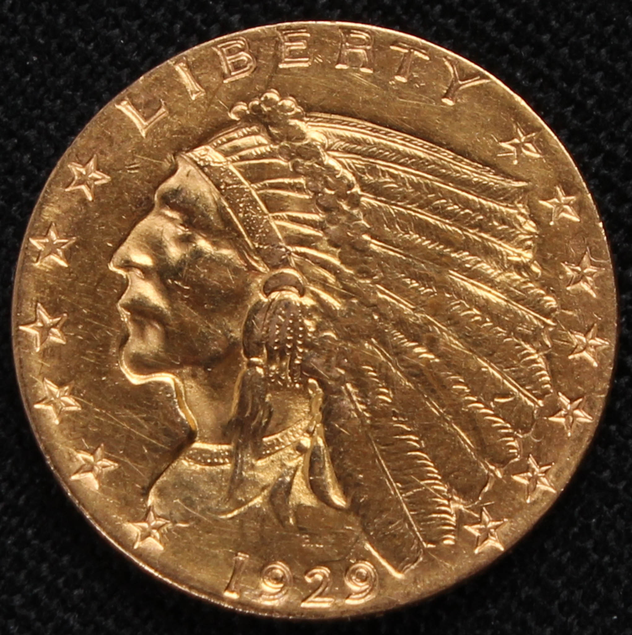 1929 $2.50 Indian Head Quarter Eagle Gold Coin at PristineAuction.com 1929 $2.50 Indian Head Quarter Eagle Gold Coin at PristineAuction.com