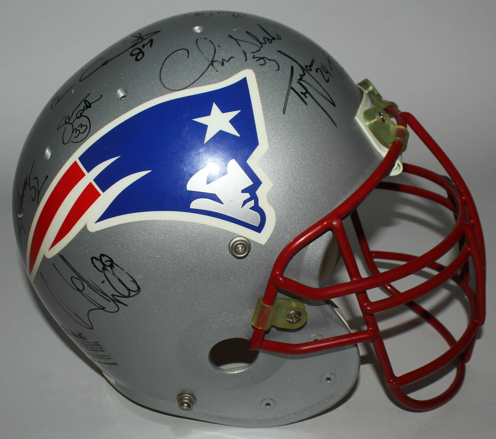 Patriots 1996 AFC Champions Full-Size Helmet Team-Signed by (15) with Ty Law, Ben Coates, Drew Bledsoe, Ted Johnson (JSA LOA) at PristineAuction.com Patriots 1996 AFC Champions Full-Size Helmet Team-Signed by (15) with Ty Law, Ben Coates, Drew Bledsoe, Ted Johnson (JSA LOA) at PristineAuction.com
