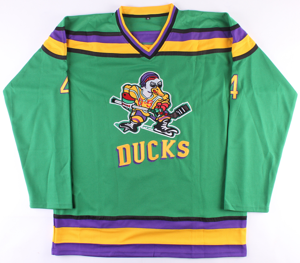 Matt Doherty Signed "The Mighty Ducks" Jersey Inscribed "The Quack Attack Is Back, Jack" & "Averman" (JSA COA) at PristineAuction.com Matt Doherty Signed "The Mighty Ducks" Jersey Inscribed "The Quack Attack Is Back, Jack" & "Averman" (JSA COA) at PristineAuction.com