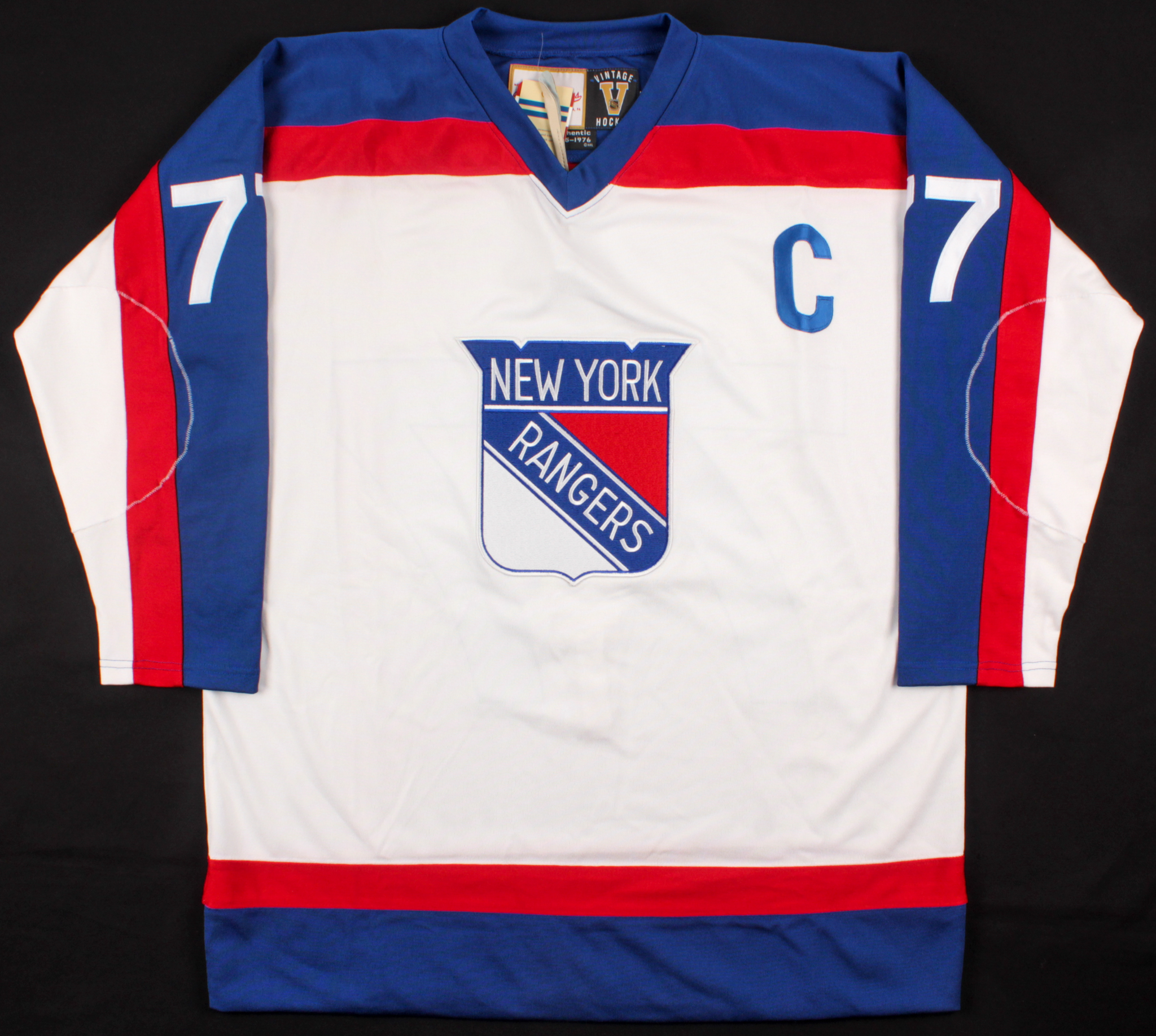 Phil Esposito Signed Rangers Mitchell & Ness Captain Jersey Inscribed "717 Goals" (JSA COA) at PristineAuction.com Phil Esposito Signed Rangers Mitchell & Ness Captain Jersey Inscribed "717 Goals" (JSA COA) at PristineAuction.com