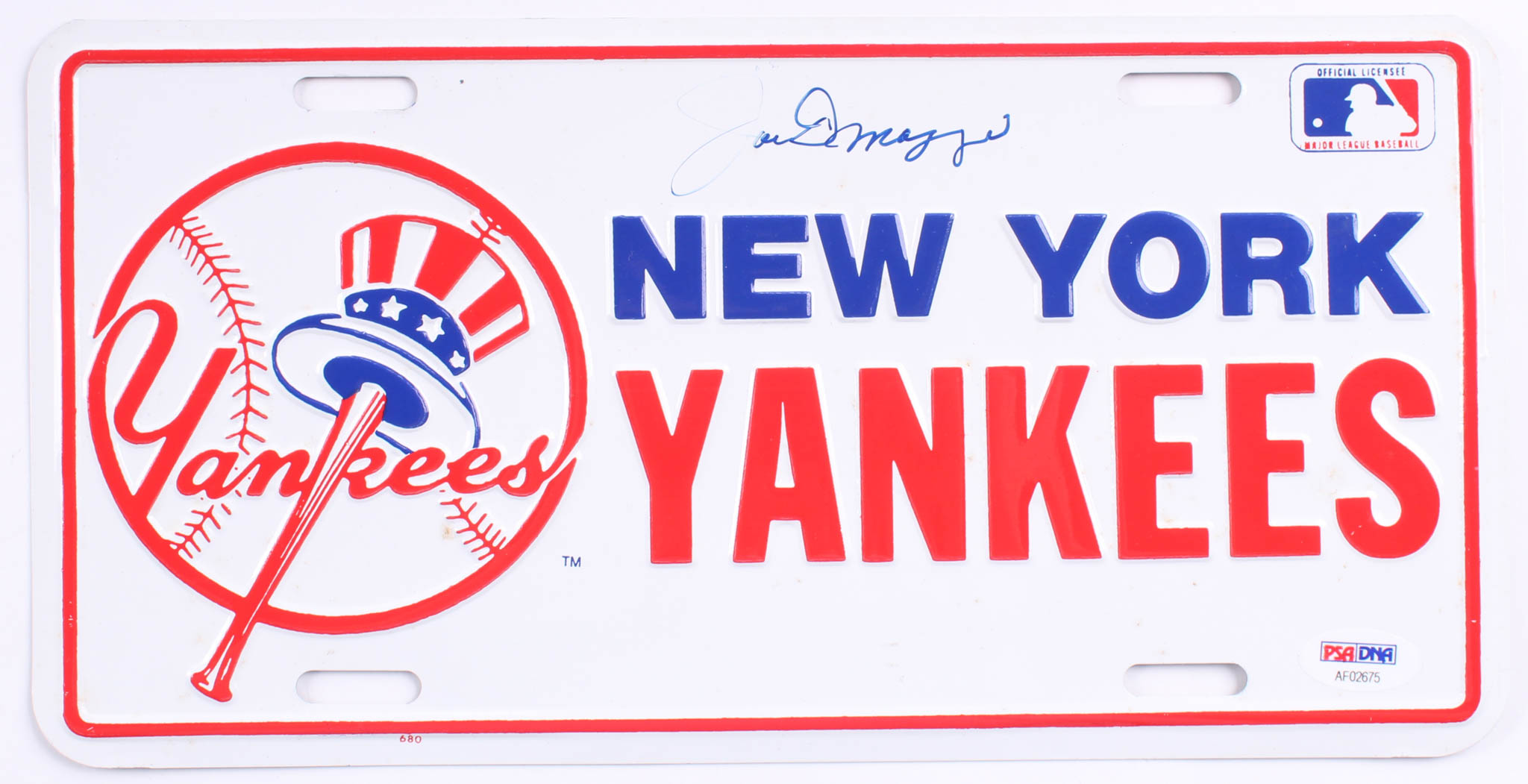 Joe DiMaggio Signed Yankees License Plate (PSA LOA) at PristineAuction.com Joe DiMaggio Signed Yankees License Plate (PSA LOA) at PristineAuction.com