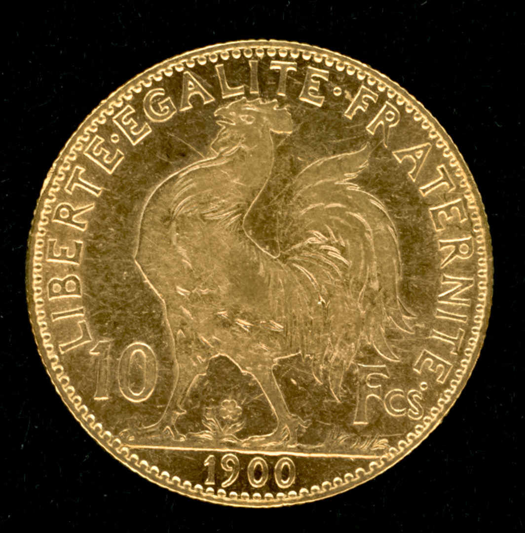 1900 France 10 Francs Rooster Gold Coin at PristineAuction.com 1900 France 10 Francs Rooster Gold Coin at PristineAuction.com
