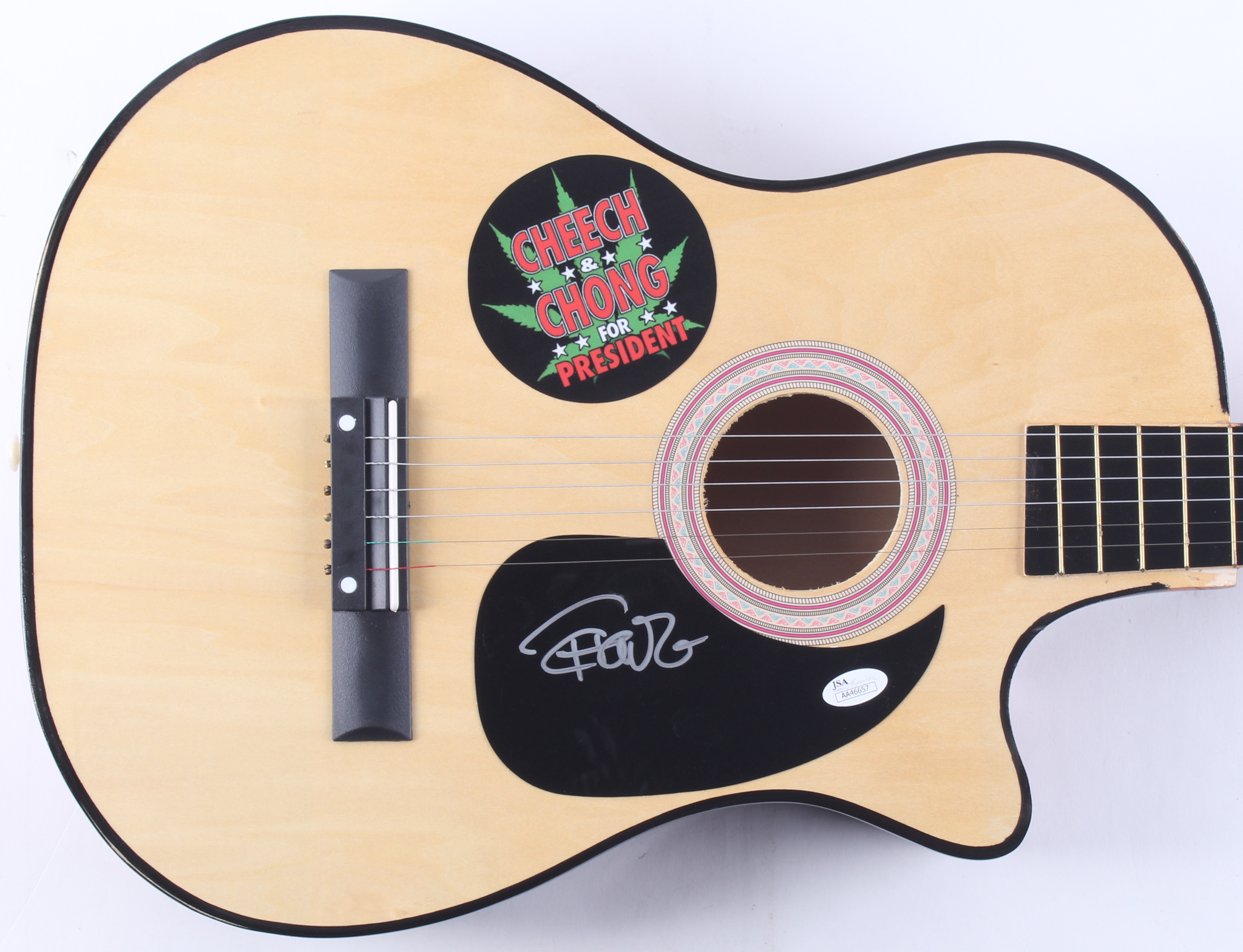 Tommy Chong Signed "Cheech & Chong For President" Full-Size Acoustic Guitar (JSA COA) at PristineAuction.com Tommy Chong Signed "Cheech & Chong For President" Full-Size Acoustic Guitar (JSA COA) at PristineAuction.com