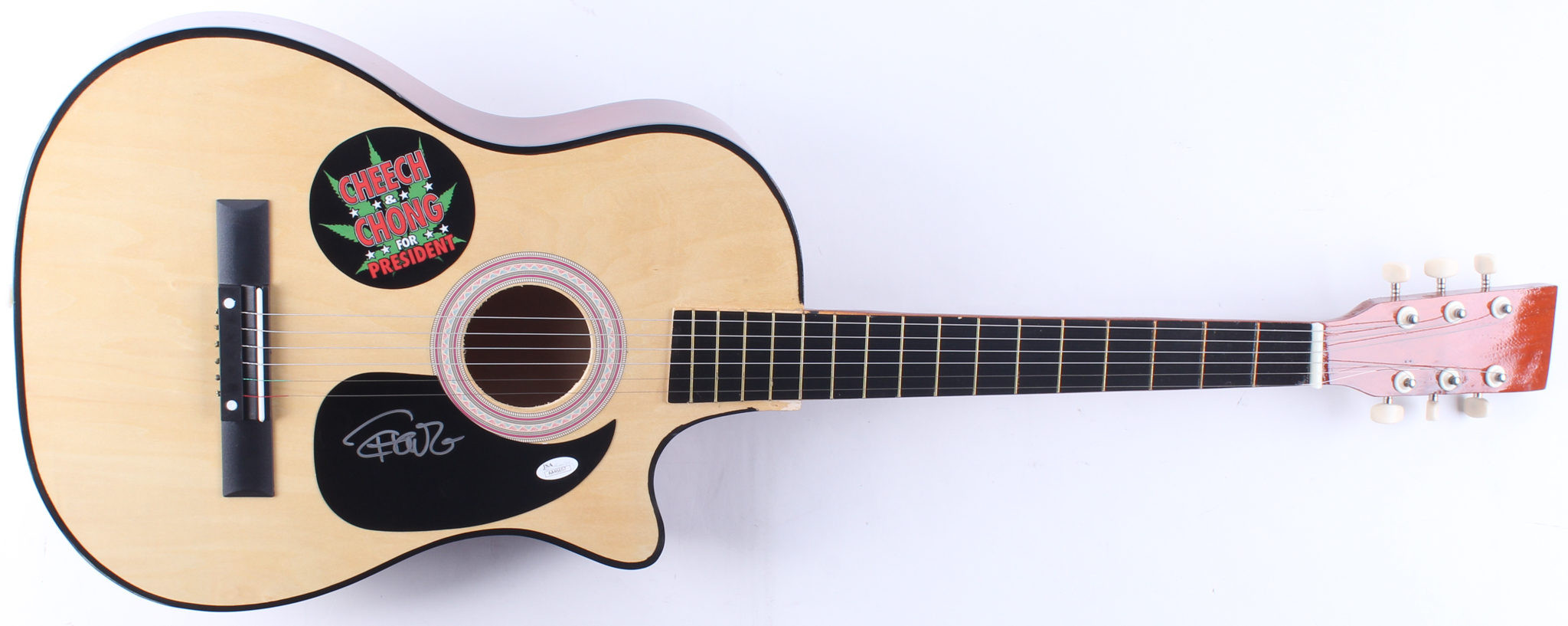 Tommy Chong Signed "Cheech & Chong For President" Full-Size Acoustic Guitar (JSA COA) at PristineAuction.com Tommy Chong Signed "Cheech & Chong For President" Full-Size Acoustic Guitar (JSA COA) at PristineAuction.com
