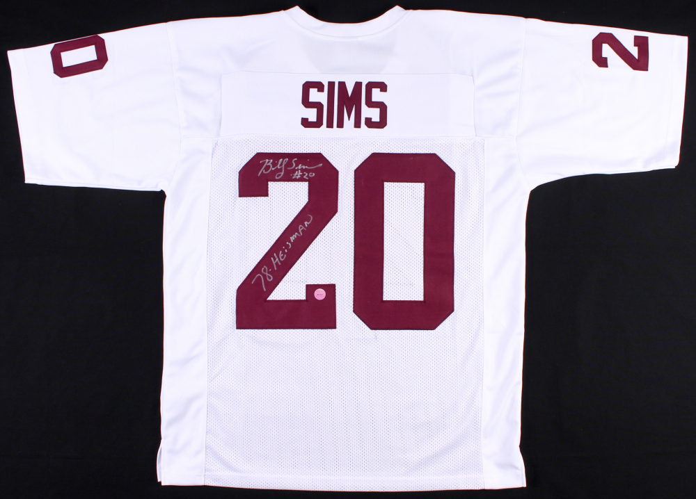 Billy Sims Signed Oklahoma Sooners Jersey Inscribed "78 Heisman" (Gridiron Legends Hologram) at PristineAuction.com Billy Sims Signed Oklahoma Sooners Jersey Inscribed "78 Heisman" (Gridiron Legends Hologram) at PristineAuction.com