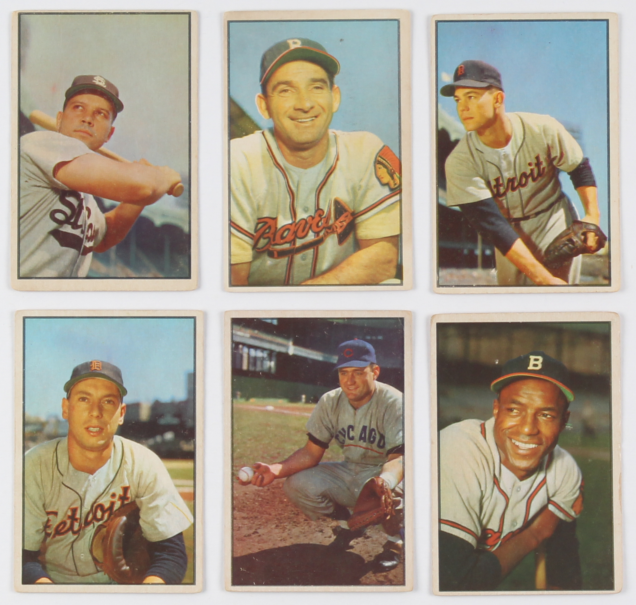 Lot of (6) 1953 Bowman Color Baseball Cards With #2 Vic Wertz, #3 Sam Jethroe, #4 Art Houtteman, #5 Sid Gordon, #6 Joe Ginsberg, #7 Harry Chiti RC at PristineAuction.com Lot of (6) 1953 Bowman Color Baseball Cards With #2 Vic Wertz, #3 Sam Jethroe, #4 Art Houtteman, #5 Sid Gordon, #6 Joe Ginsberg, #7 Harry Chiti RC at PristineAuction.com