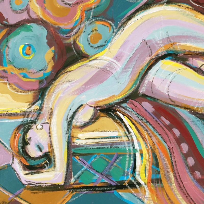 Isaac Maimon Signed "Violet Nude" 22x22 Original Acrylic Painting at PristineAuction.com Isaac Maimon Signed "Violet Nude" 22x22 Original Acrylic Painting at PristineAuction.com