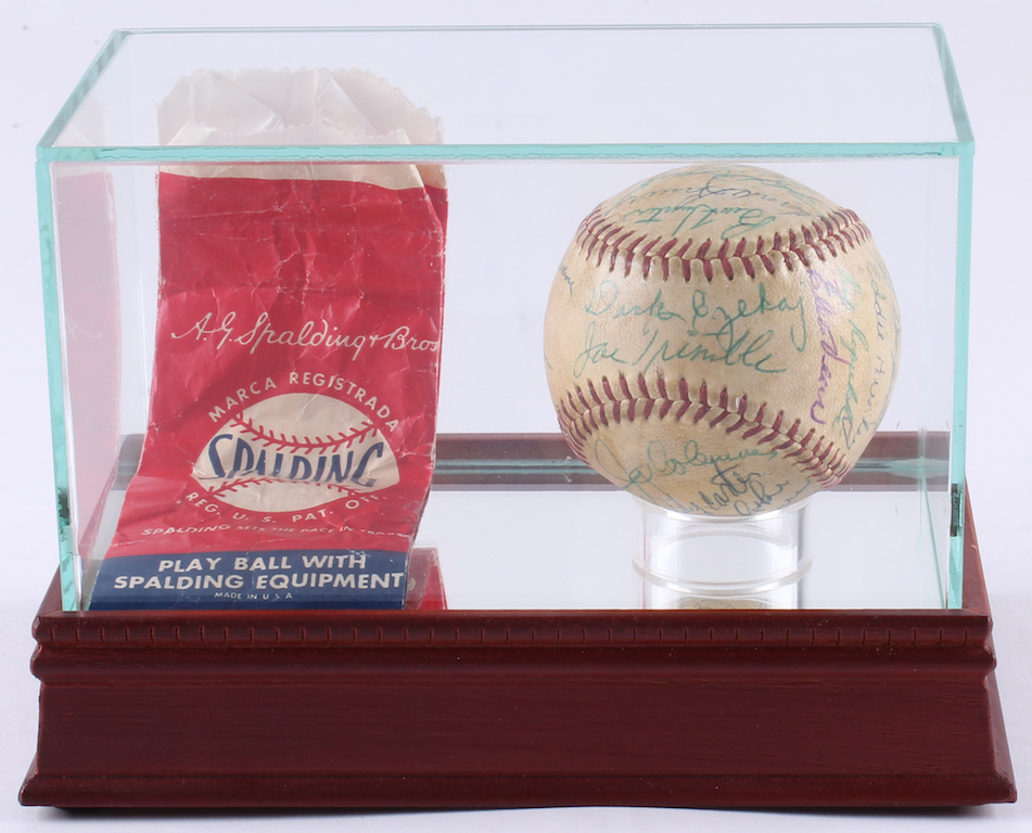 Major League Early Hall of Famers Spalding Baseball Signed by (28) with Mickey Cochrane, Bill Skowron, Red Schoendienst, Phil Rizzuto, Hank Bauer (PSA LOA) at PristineAuction.com Major League Early Hall of Famers Spalding Baseball Signed by (28) with Mickey Cochrane, Bill Skowron, Red Schoendienst, Phil Rizzuto, Hank Bauer (PSA LOA) at PristineAuction.com