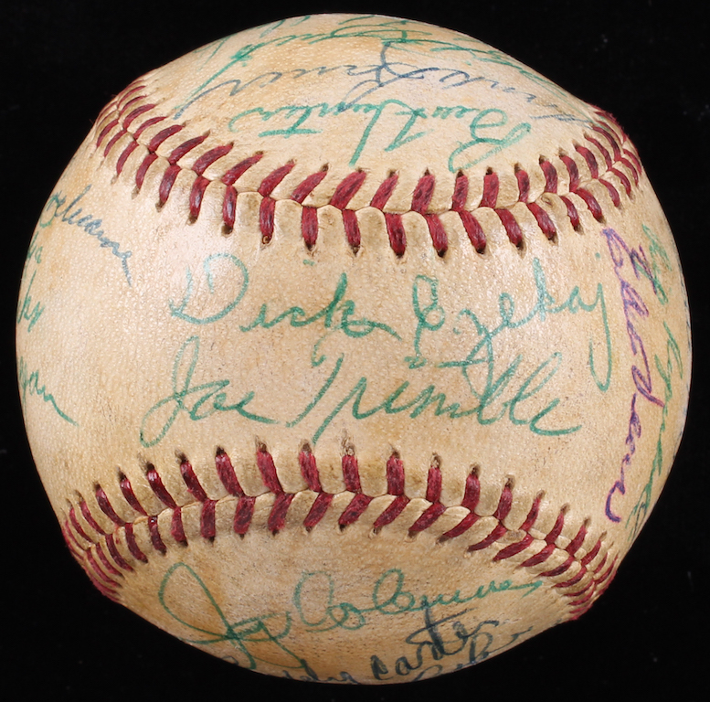 Major League Early Hall of Famers Spalding Baseball Signed by (28) with Mickey Cochrane, Bill Skowron, Red Schoendienst, Phil Rizzuto, Hank Bauer (PSA LOA) at PristineAuction.com Major League Early Hall of Famers Spalding Baseball Signed by (28) with Mickey Cochrane, Bill Skowron, Red Schoendienst, Phil Rizzuto, Hank Bauer (PSA LOA) at PristineAuction.com