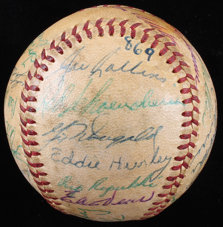 Major League Early Hall of Famers Spalding Baseball Signed by (28) with Mickey Cochrane, Bill Skowron, Red Schoendienst, Phil Rizzuto, Hank Bauer (PSA LOA) at PristineAuction.com Major League Early Hall of Famers Spalding Baseball Signed by (28) with Mickey Cochrane, Bill Skowron, Red Schoendienst, Phil Rizzuto, Hank Bauer (PSA LOA) at PristineAuction.com