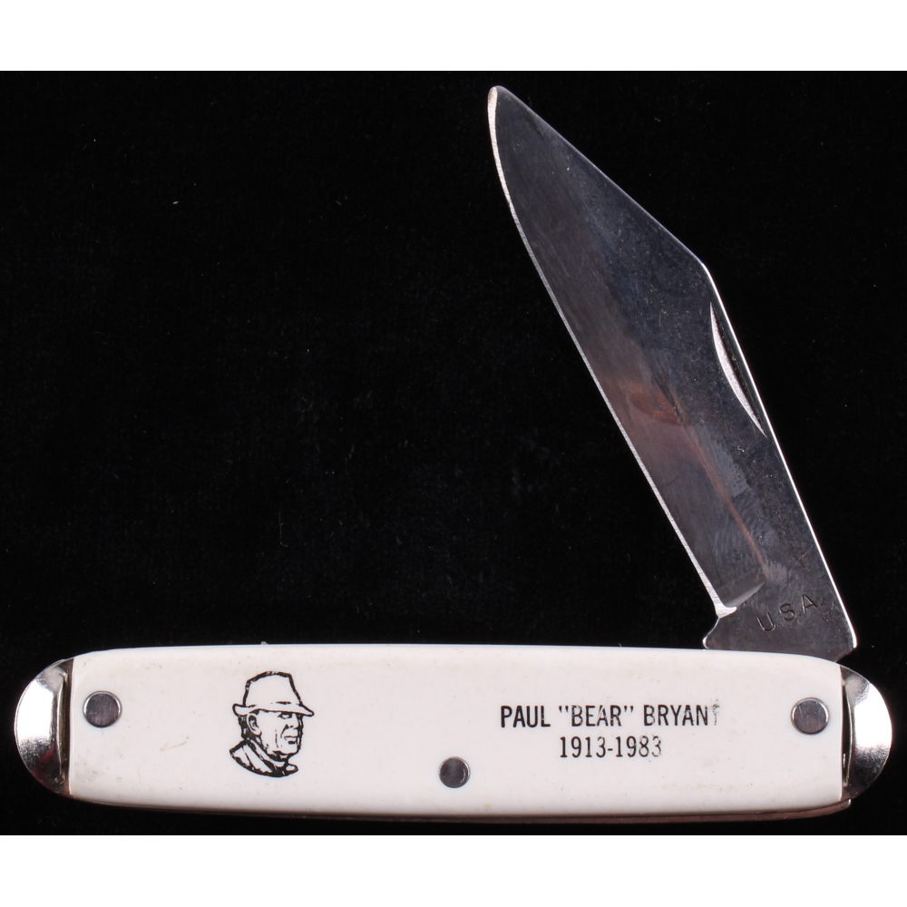 Paul "Bear" Bryant Pocket Knife Pristine Auction