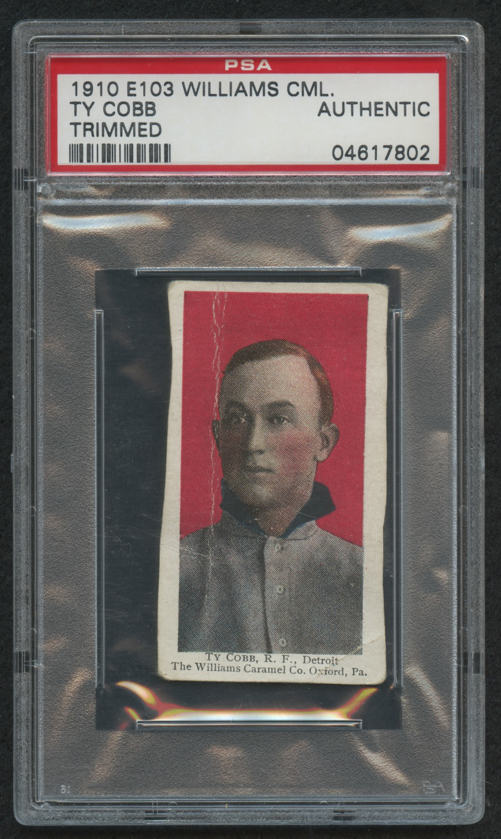 1910 Williams Caramel E103 #6 Ty Cobb (PSA Authentic) (Trimmed) at PristineAuction.com 1910 Williams Caramel E103 #6 Ty Cobb (PSA Authentic) (Trimmed) at PristineAuction.com