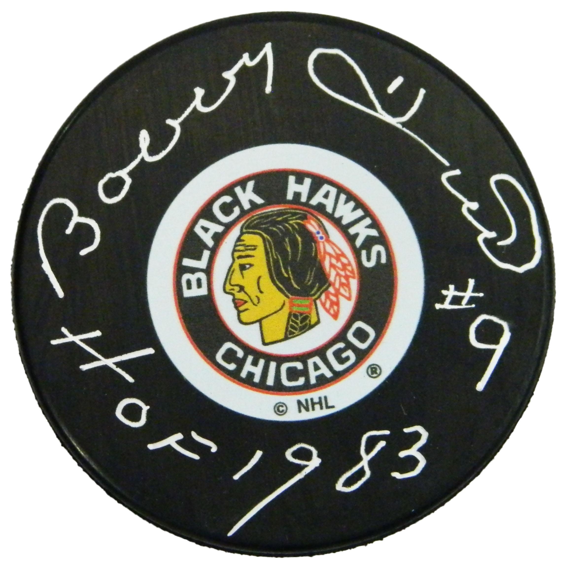 Chicago Blackhawks Signed Mystery Box Logo Hockey Puck - Champions Edition Series 5 (Limited to 100) at PristineAuction.com Chicago Blackhawks Signed Mystery Box Logo Hockey Puck - Champions Edition Series 5 (Limited to 100) at PristineAuction.com