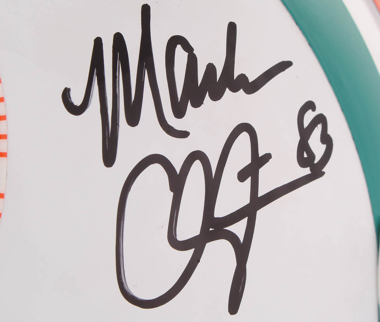 Dan Marino, Mark Clayton & Mark "Super" Duper Signed Dolphins Full-Size Throwback Helmet (Radtke COA) at PristineAuction.com Dan Marino, Mark Clayton & Mark "Super" Duper Signed Dolphins Full-Size Throwback Helmet (Radtke COA) at PristineAuction.com