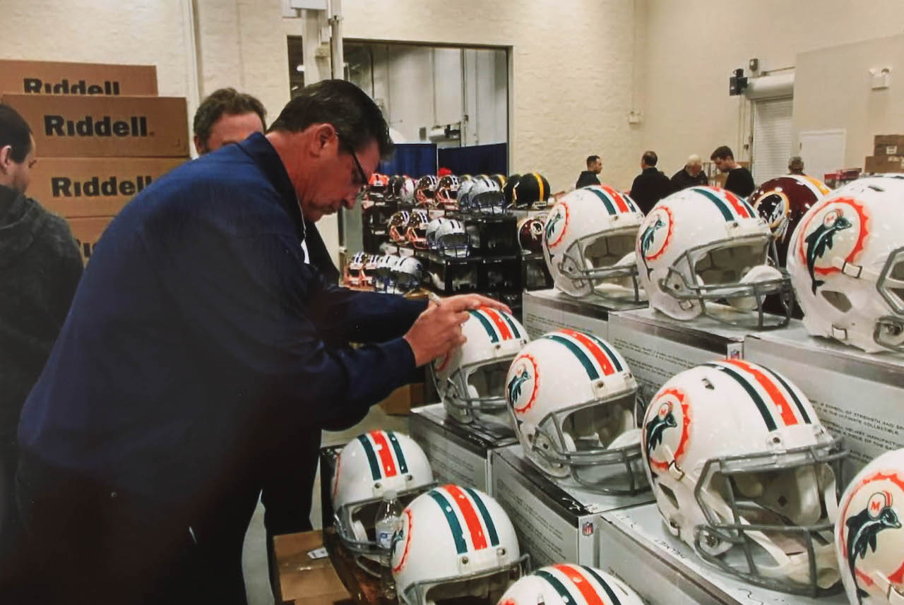 Dan Marino, Mark Clayton & Mark "Super" Duper Signed Dolphins Full-Size Throwback Helmet (Radtke COA) at PristineAuction.com Dan Marino, Mark Clayton & Mark "Super" Duper Signed Dolphins Full-Size Throwback Helmet (Radtke COA) at PristineAuction.com