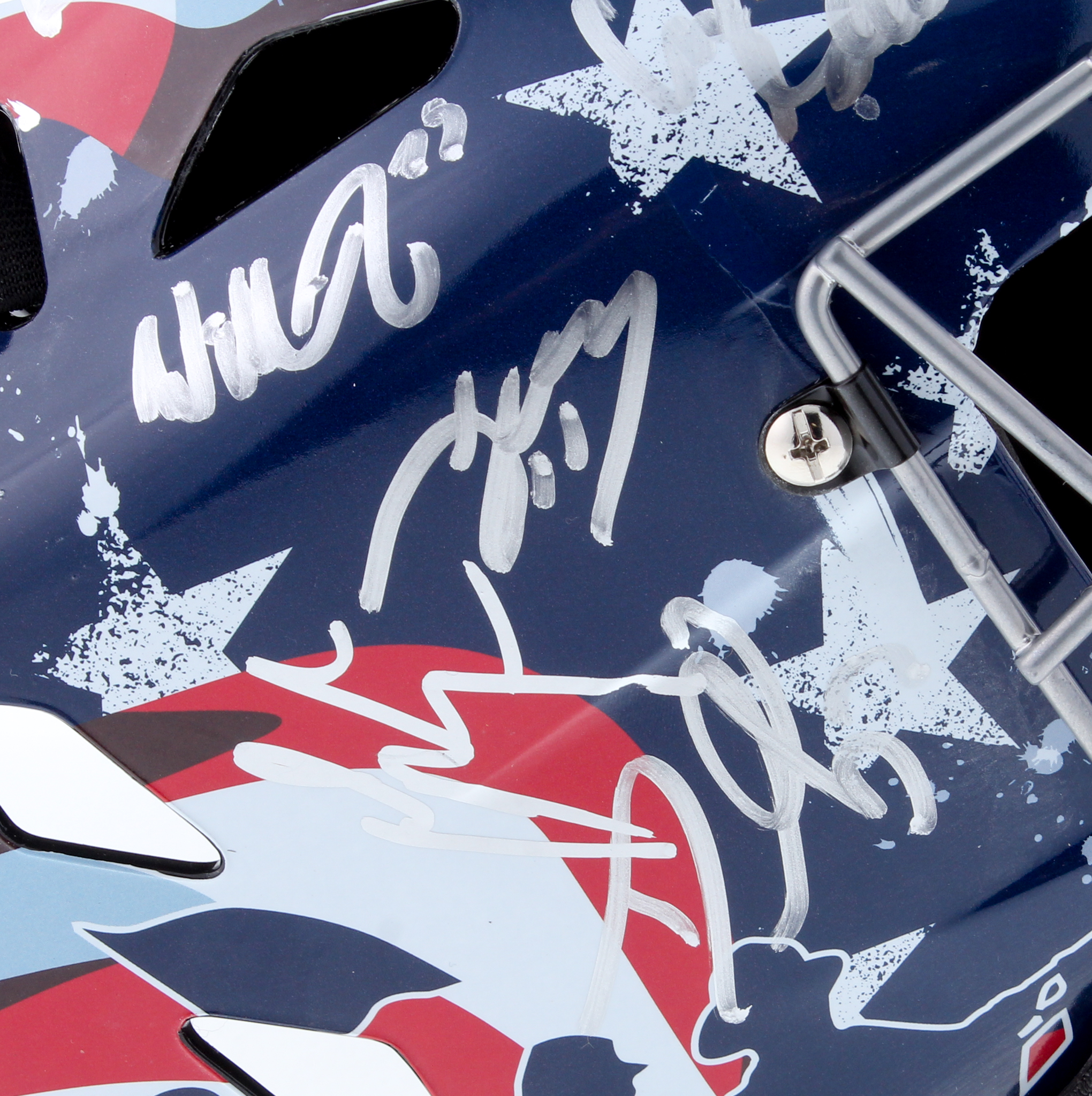 2016-17 Blue Jackets Full-Size Authentic On-Ice Goalie Mask Team-Signed by (22) With Cam Atkinson, Sergei Bobrovsky, Brandon Dubrinsky, Nick Foligno (JSA ALOA) at PristineAuction.com 2016-17 Blue Jackets Full-Size Authentic On-Ice Goalie Mask Team-Signed by (22) With Cam Atkinson, Sergei Bobrovsky, Brandon Dubrinsky, Nick Foligno (JSA ALOA) at PristineAuction.com