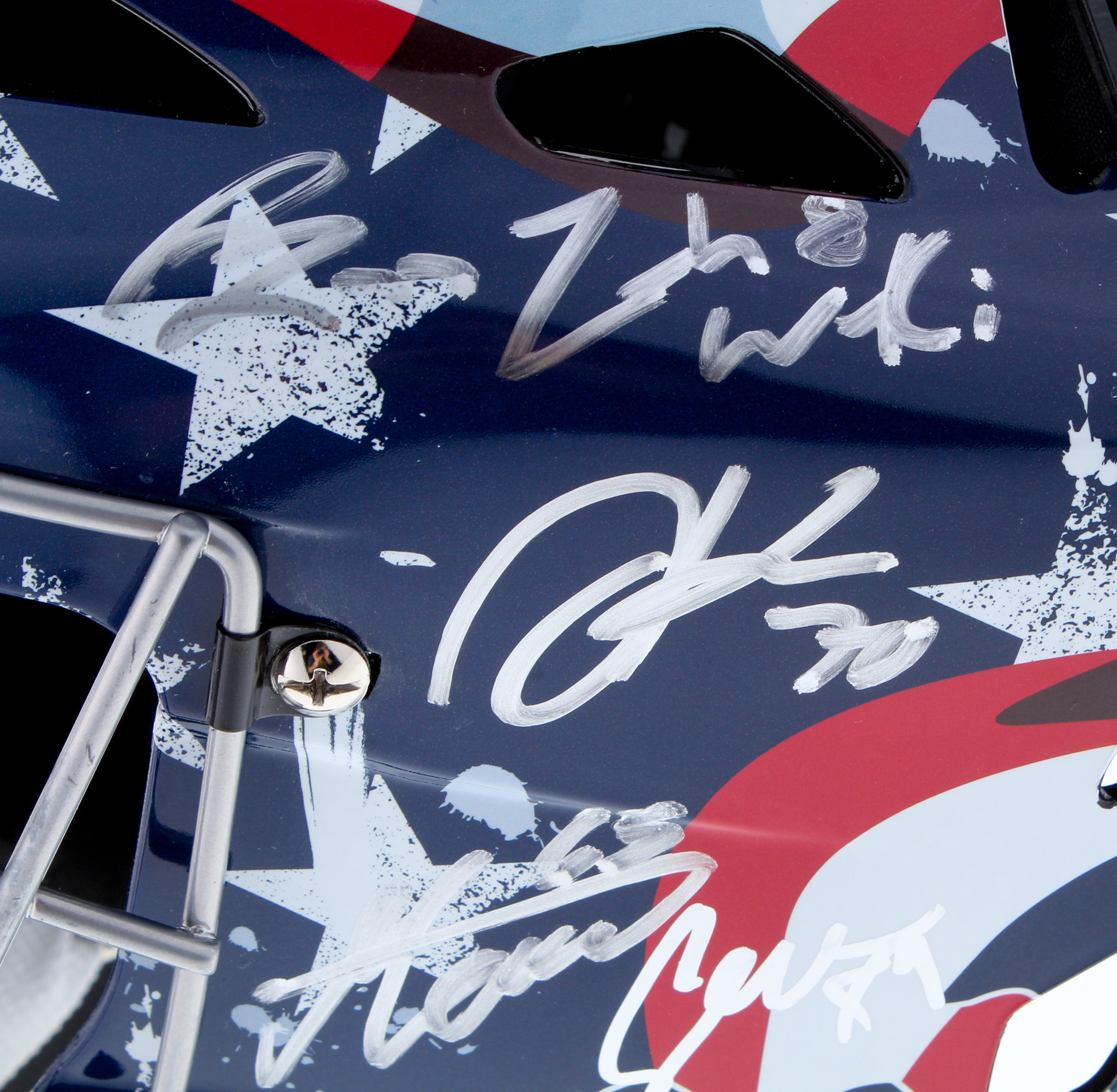 2016-17 Blue Jackets Full-Size Authentic On-Ice Goalie Mask Team-Signed by (22) With Cam Atkinson, Sergei Bobrovsky, Brandon Dubrinsky, Nick Foligno (JSA ALOA) at PristineAuction.com 2016-17 Blue Jackets Full-Size Authentic On-Ice Goalie Mask Team-Signed by (22) With Cam Atkinson, Sergei Bobrovsky, Brandon Dubrinsky, Nick Foligno (JSA ALOA) at PristineAuction.com