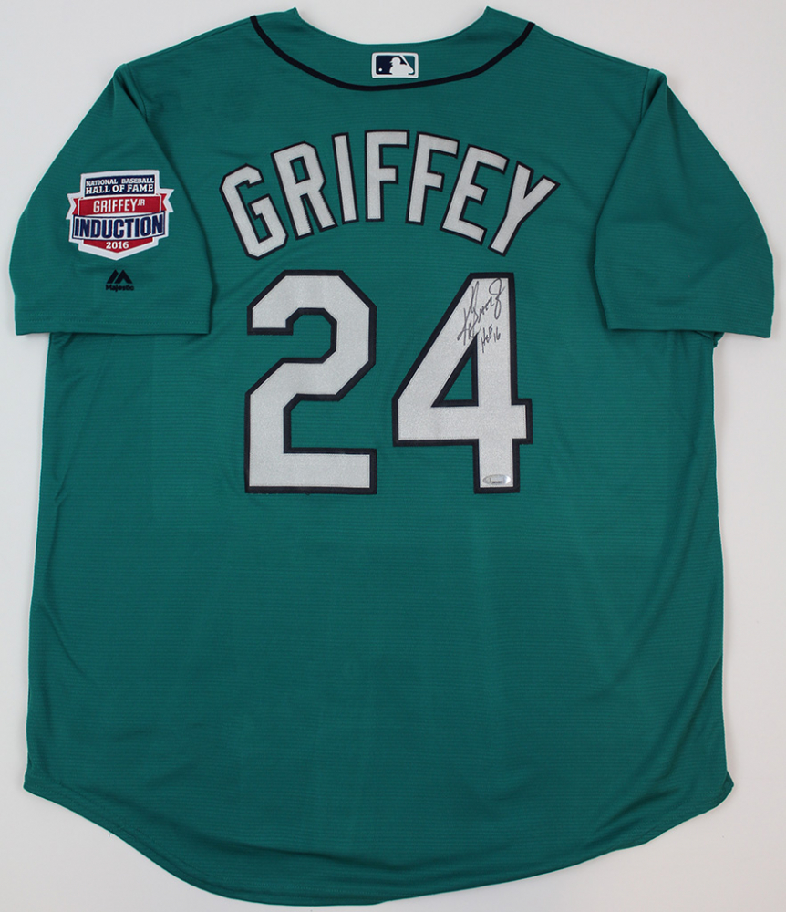 Ken Griffey Jr Signed Mariners Jersey Inscribed HOF 16 TriStar 