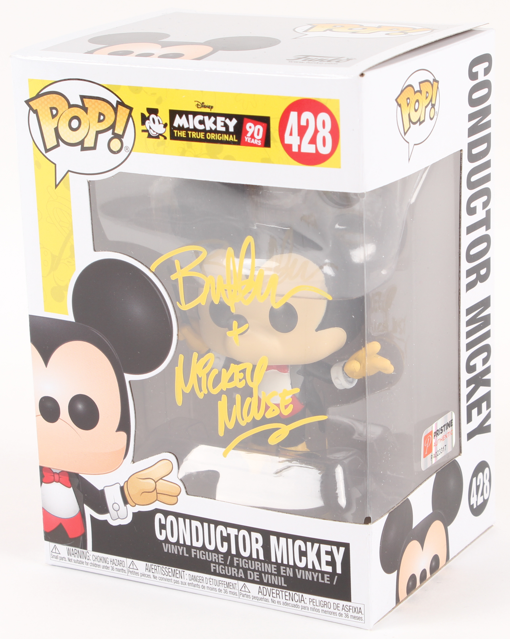 Bret Iwan Signed & Inscribed Mickey Mouse Conductor Mickey Disney #428 Funko Pop! Vinyl Figure (PA COA) at PristineAuction.com Bret Iwan Signed & Inscribed Mickey Mouse Conductor Mickey Disney #428 Funko Pop! Vinyl Figure (PA COA) at PristineAuction.com