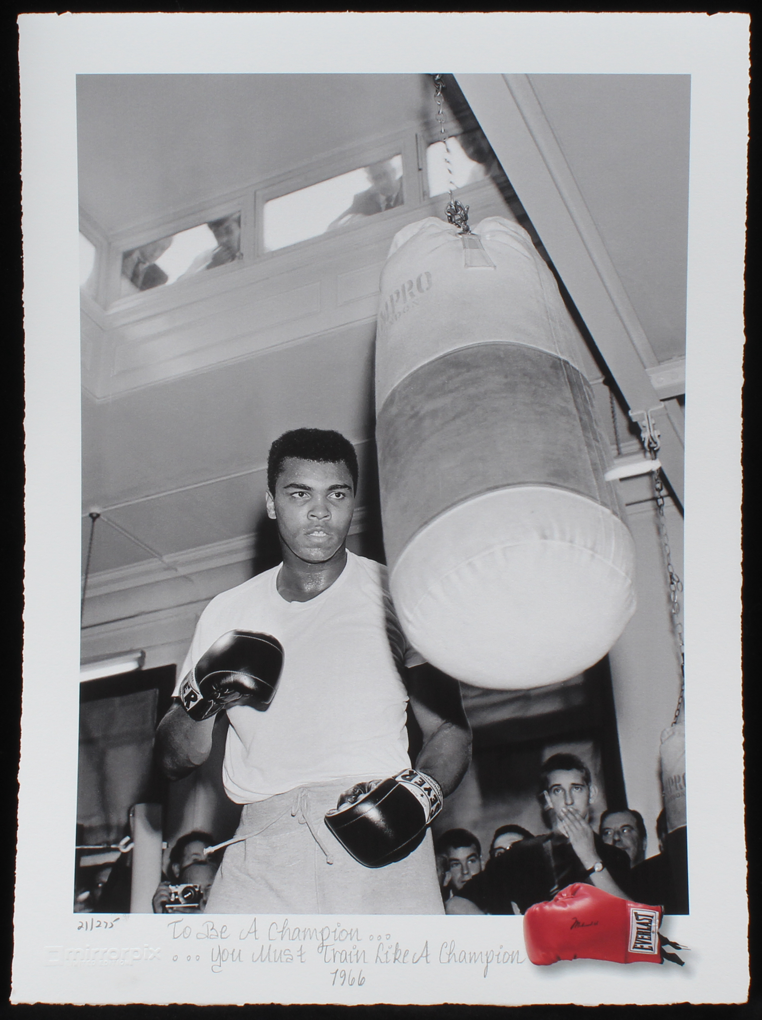 Muhammad Ali "To Be a Champion You Must Train Like a Champion" 11.75x16 MirrorPix Fine Art Giclee #21/275 (Pristine Auction LOA) at PristineAuction.com Muhammad Ali "To Be a Champion You Must Train Like a Champion" 11.75x16 MirrorPix Fine Art Giclee #21/275 (Pristine Auction LOA) at PristineAuction.com