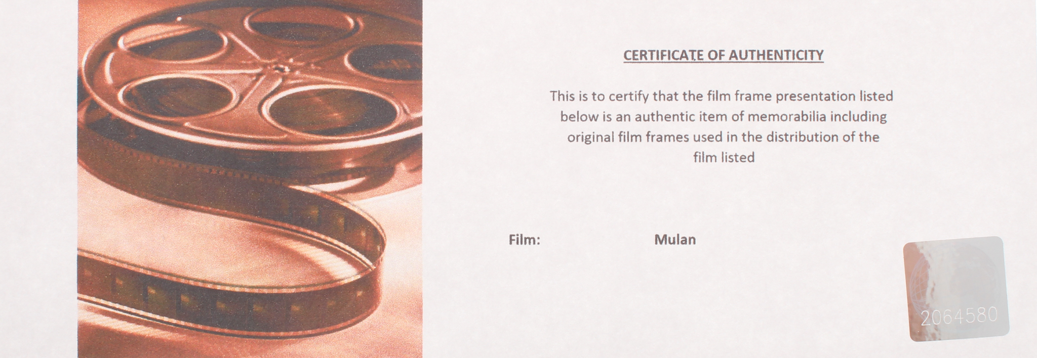 "Mulan" Limited Edition Original Film/Movie Cell Display at PristineAuction.com "Mulan" Limited Edition Original Film/Movie Cell Display at PristineAuction.com