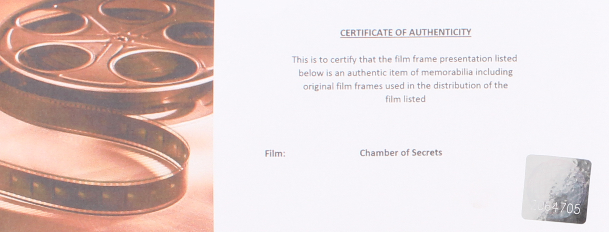 "Harry Potter and the Chamber of Secrets" Limited Edition Original Film/Movie Cell Display at PristineAuction.com "Harry Potter and the Chamber of Secrets" Limited Edition Original Film/Movie Cell Display at PristineAuction.com