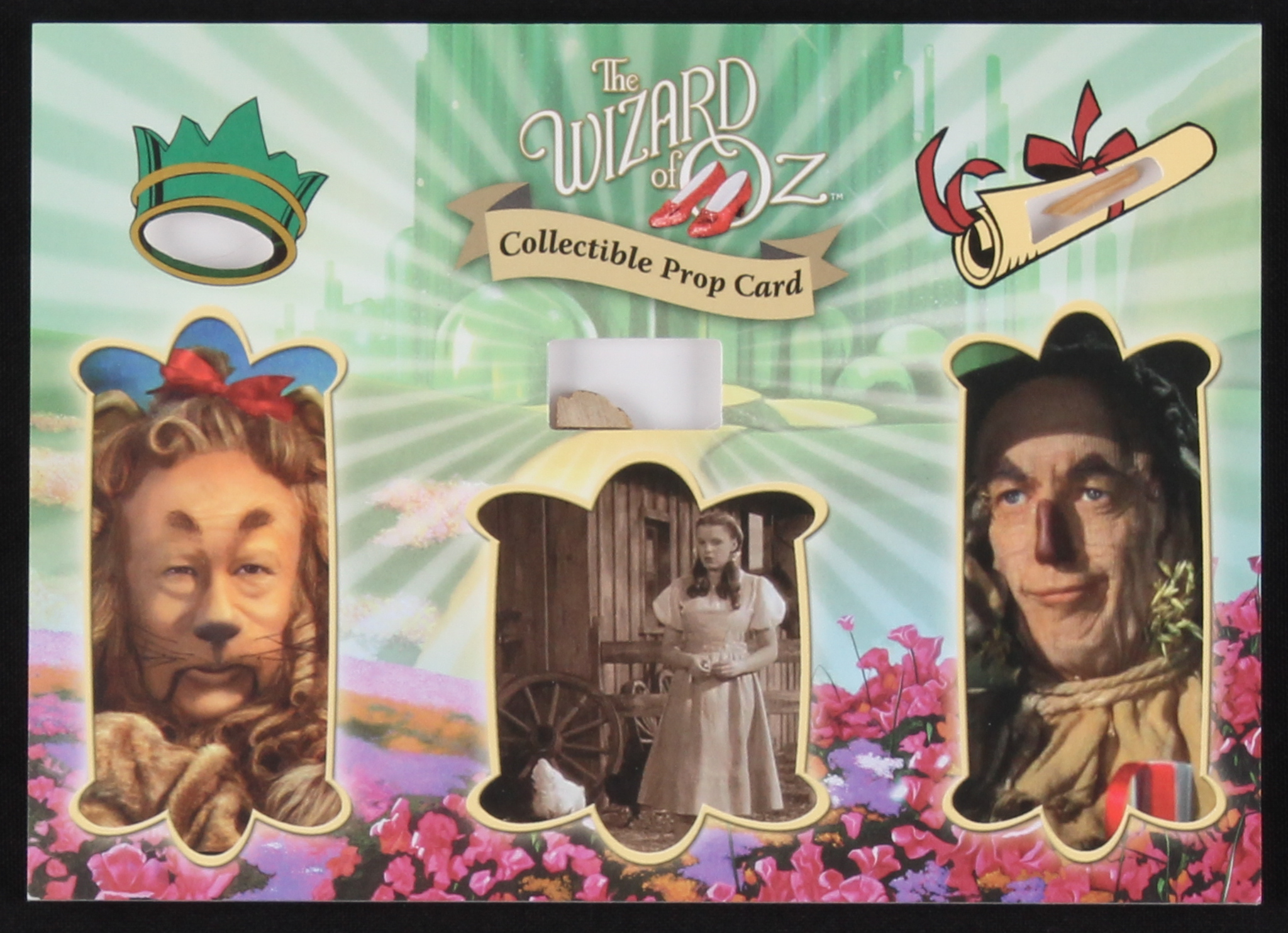 "Wizard of Oz" Prop Card Display With Piece of Wagon Wheel, Straw From Scarecrow & Hair From Lion (Odyssey COA) at PristineAuction.com "Wizard of Oz" Prop Card Display With Piece of Wagon Wheel, Straw From Scarecrow & Hair From Lion (Odyssey COA) at PristineAuction.com