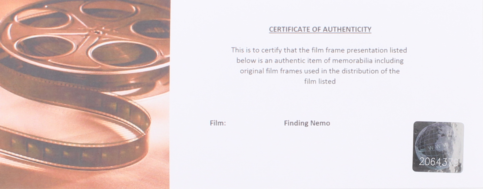 "Finding Nemo" Limited Edition Original Film/Movie Cell Display at PristineAuction.com "Finding Nemo" Limited Edition Original Film/Movie Cell Display at PristineAuction.com