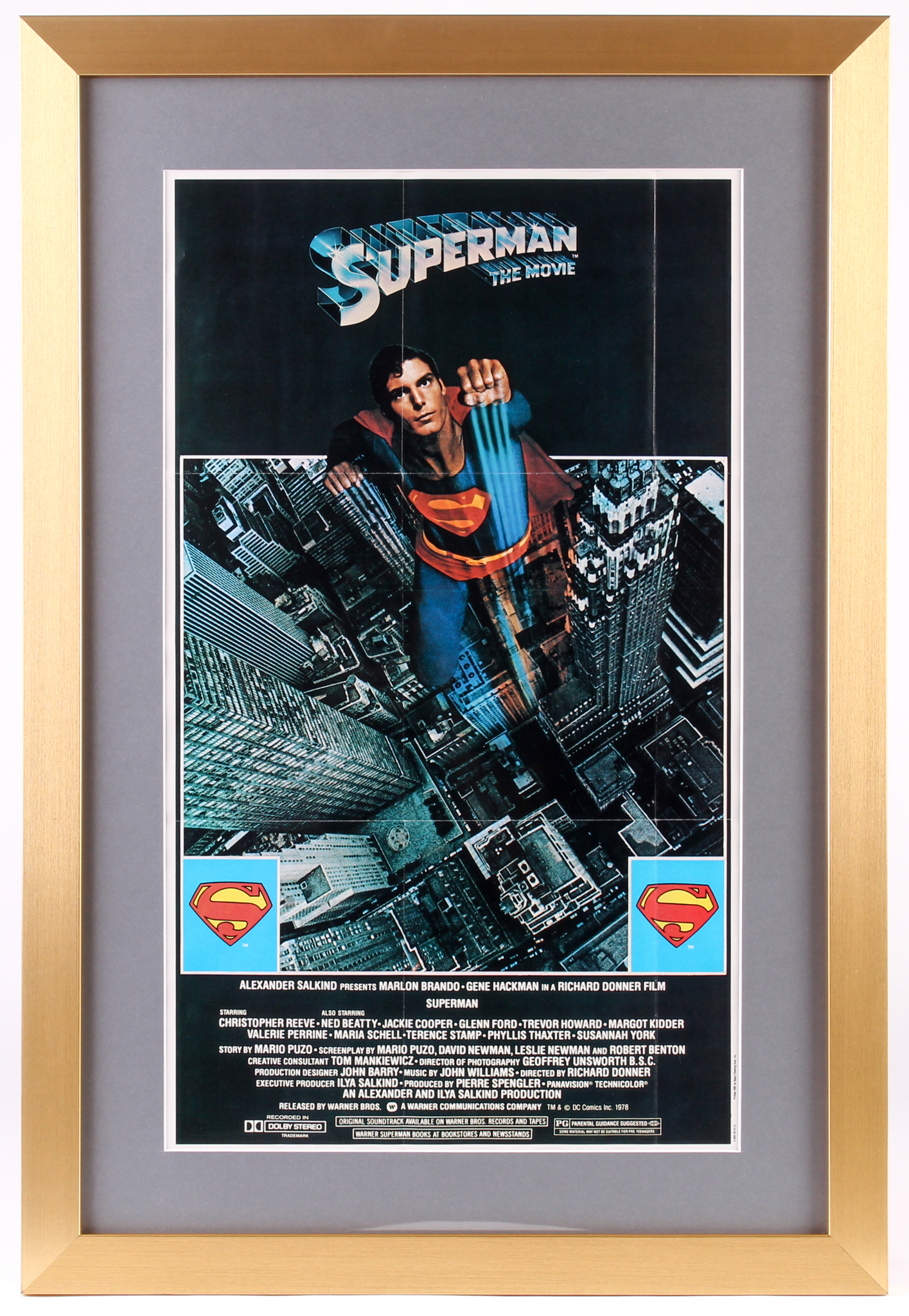 Superman 17x25 Custom Framed Movie Poster Display at PristineAuction.com Superman 17x25 Custom Framed Movie Poster Display at PristineAuction.com
