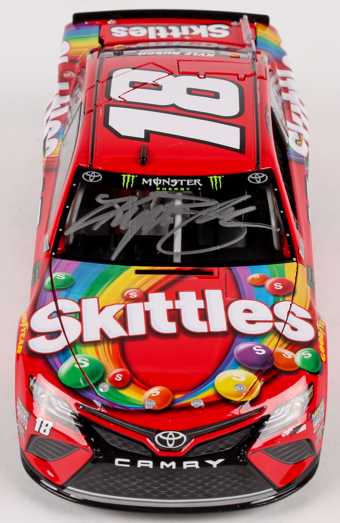 Kyle Busch Signed NASCAR #18 2018 Skittles Camry - 1:24 Premium Action Diecast Car (PA COA) at PristineAuction.com Kyle Busch Signed NASCAR #18 2018 Skittles Camry - 1:24 Premium Action Diecast Car (PA COA) at PristineAuction.com