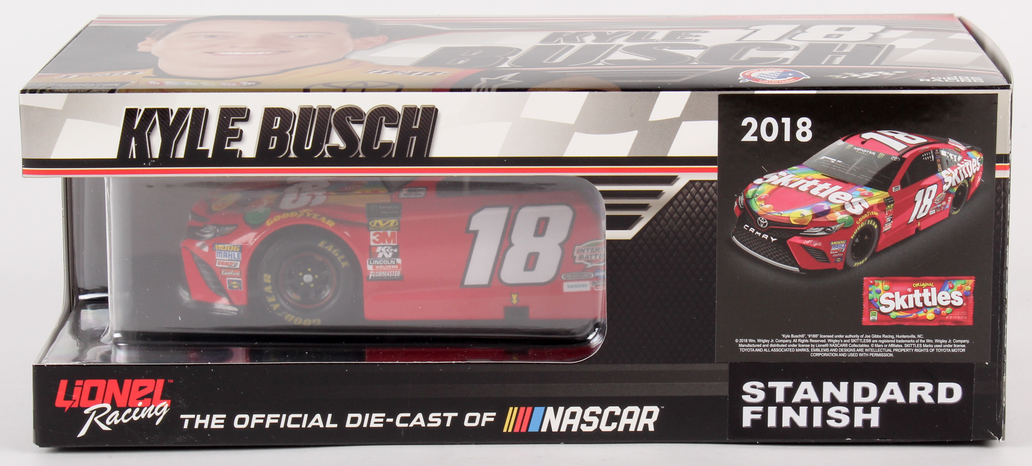 Kyle Busch Signed NASCAR #18 2018 Skittles Camry - 1:24 Premium Action Diecast Car (PA COA) at PristineAuction.com Kyle Busch Signed NASCAR #18 2018 Skittles Camry - 1:24 Premium Action Diecast Car (PA COA) at PristineAuction.com