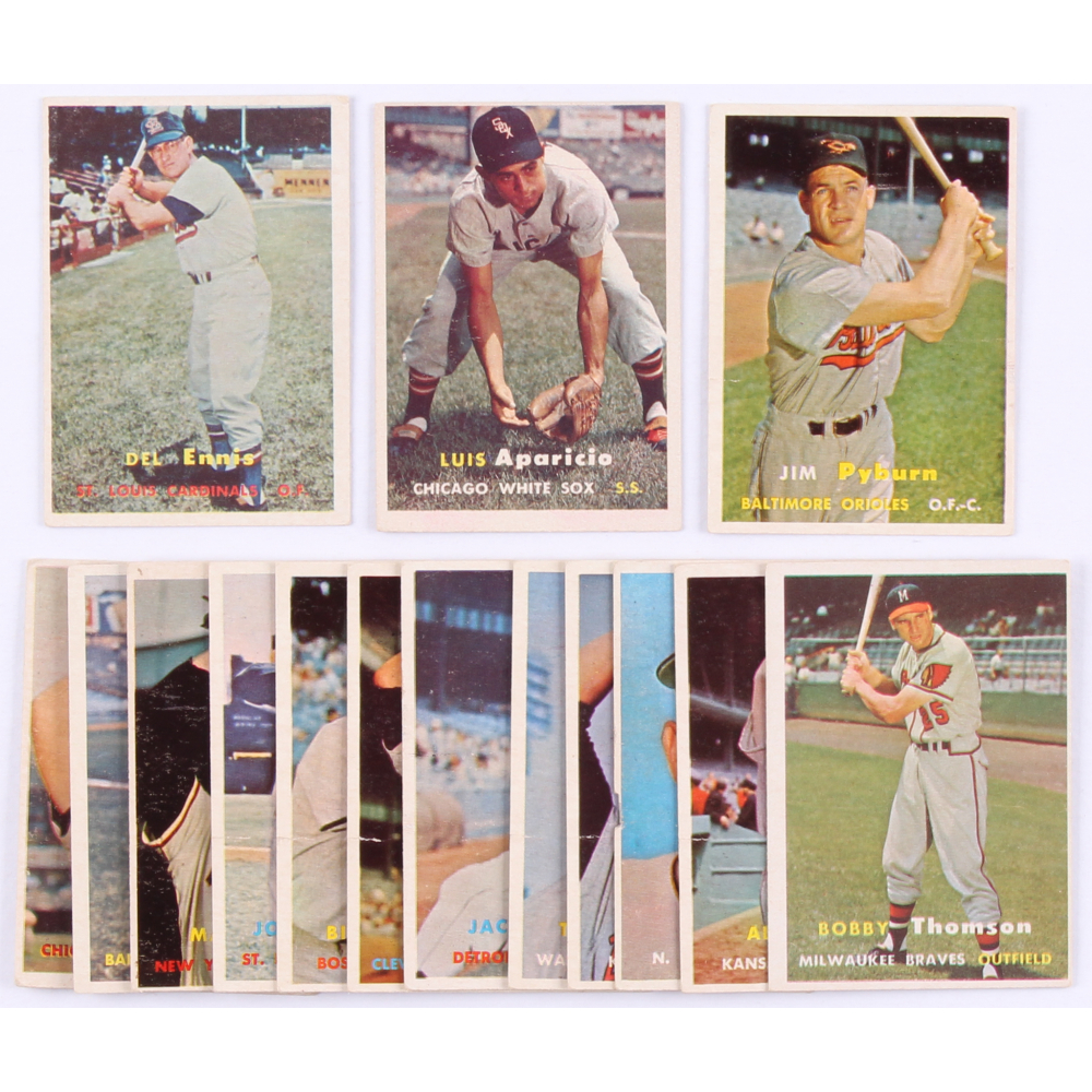 Jim Pyburn Lot of (15) 1957 Topps Baseball Cards With #276 Jim Pyburn RC, #7 Luis ...