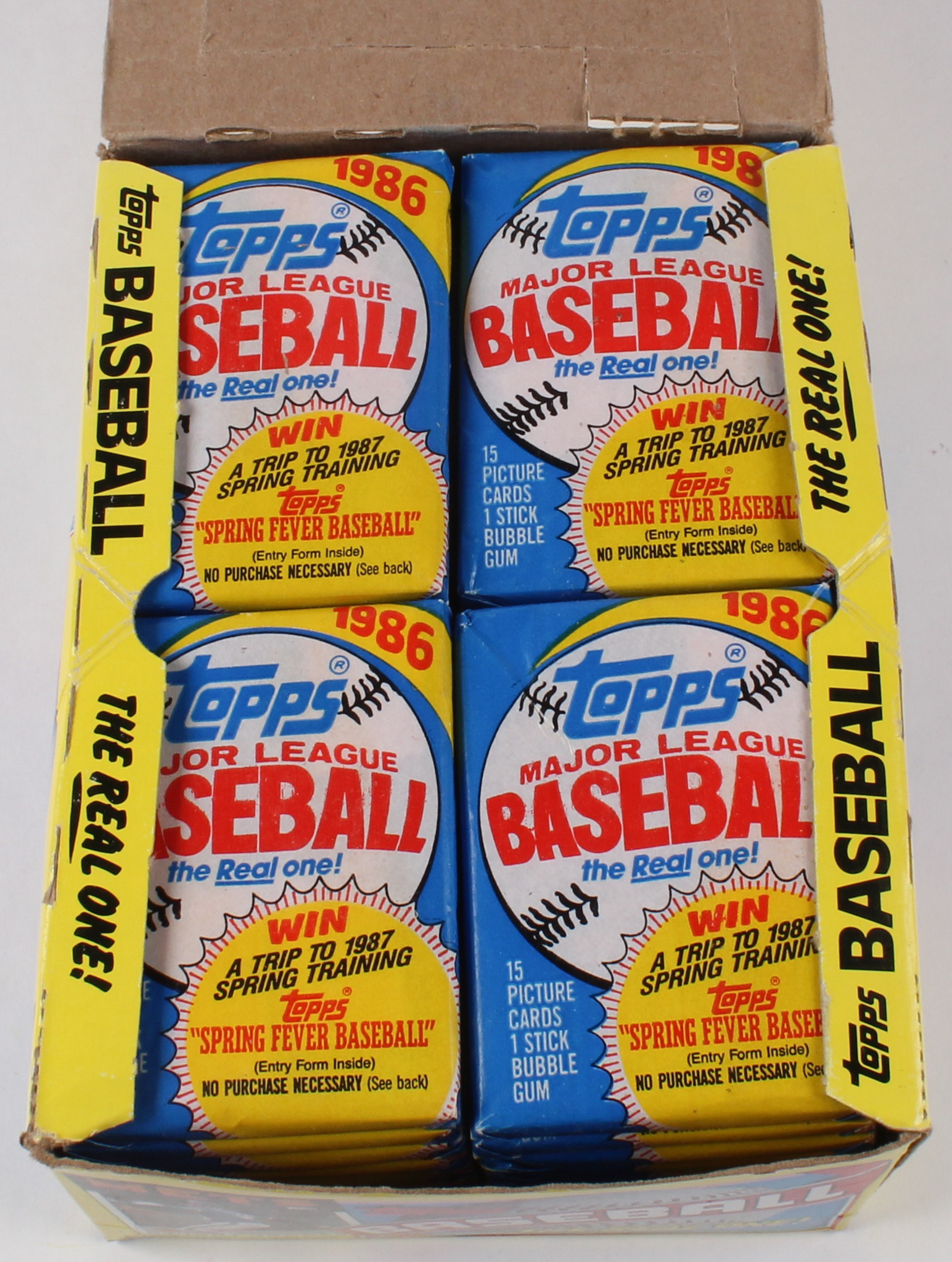 1986 Topps "The Real One" Bubble Gum Baseball Cards with (36) Packs at PristineAuction.com 1986 Topps "The Real One" Bubble Gum Baseball Cards with (36) Packs at PristineAuction.com