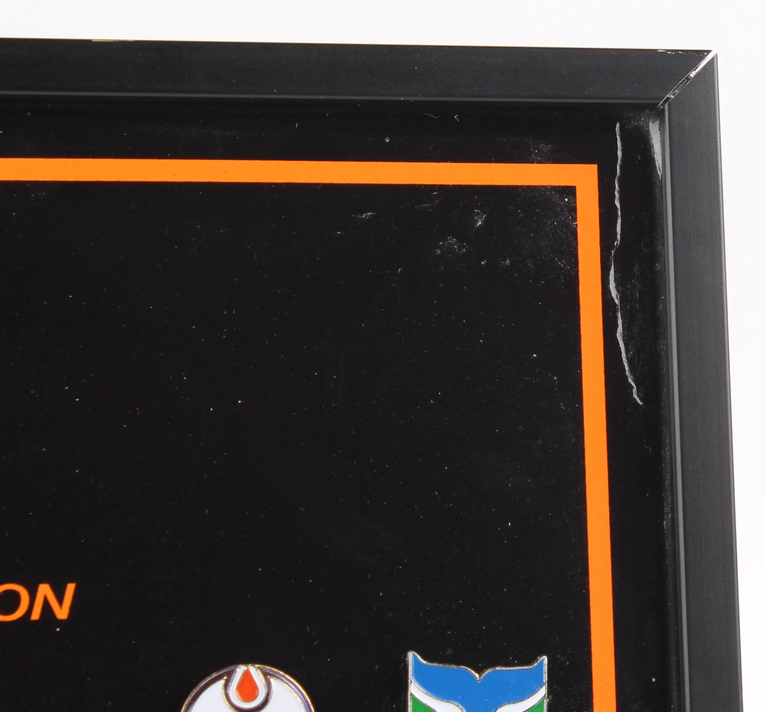 Vintage NHL Team Logo Pins 8.5x10.5 Display Case at PristineAuction.com Vintage NHL Team Logo Pins 8.5x10.5 Display Case at PristineAuction.com