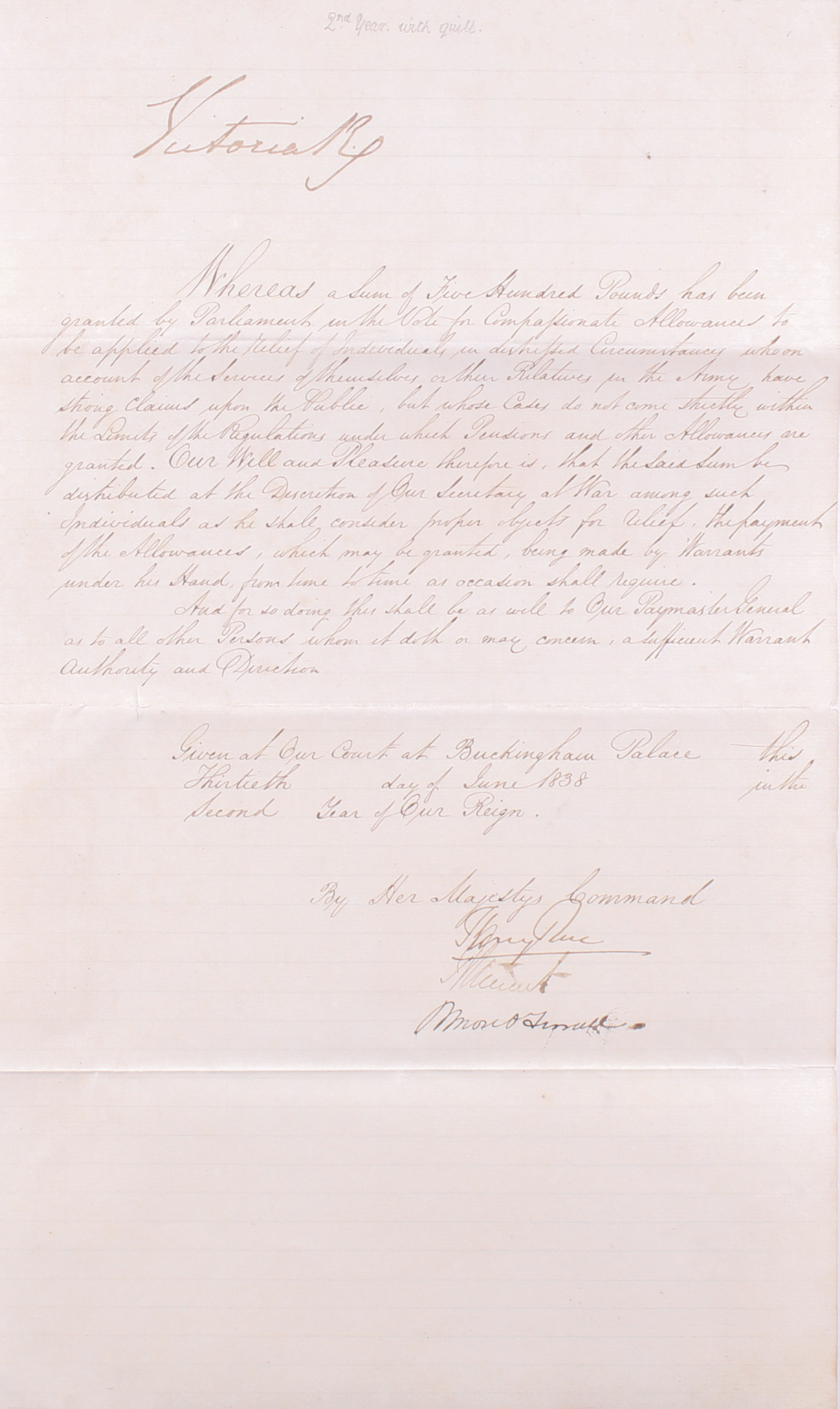 Queen Victoria Signed 1838 Handwritten Letter (JSA LOA) at PristineAuction.com Queen Victoria Signed 1838 Handwritten Letter (JSA LOA) at PristineAuction.com