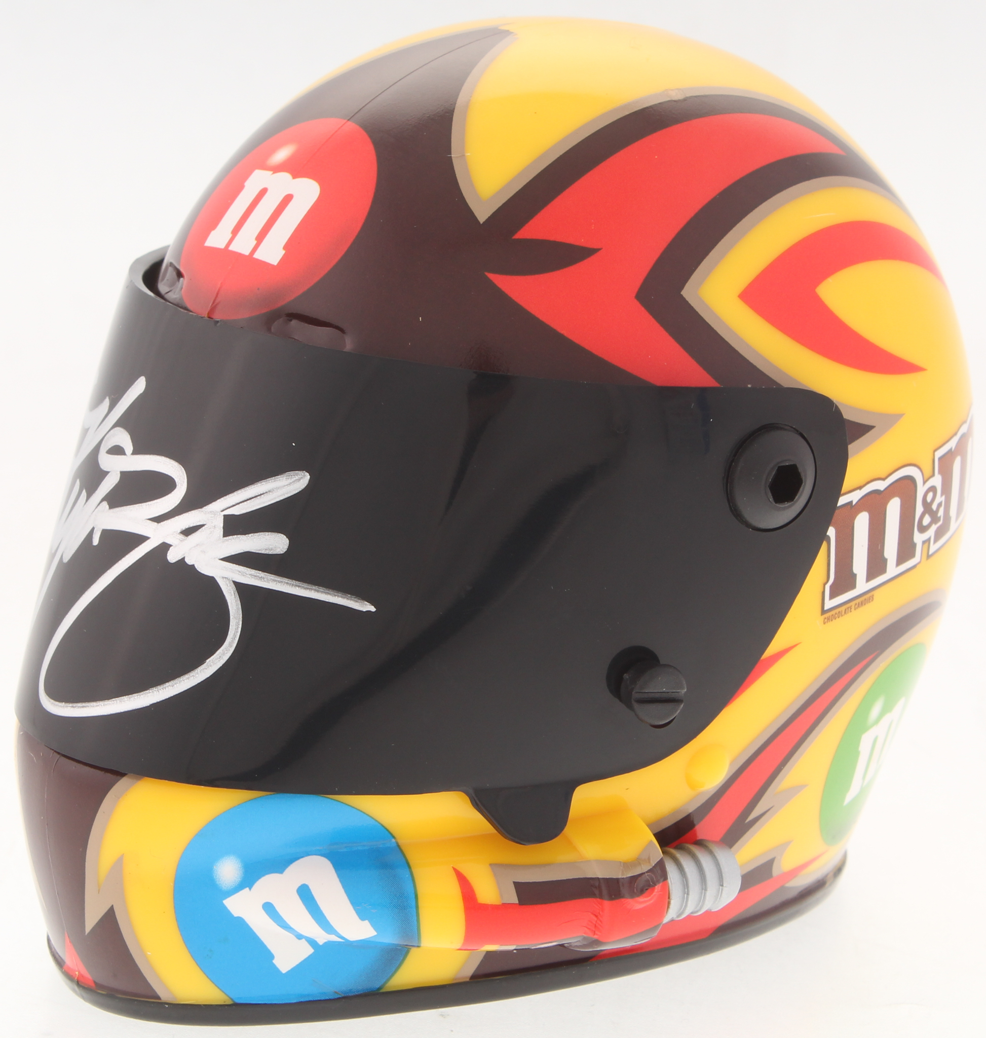 Kyle Busch Signed NASCAR #18 M&M Mini-Helmet (PA COA) at PristineAuction.com Kyle Busch Signed NASCAR #18 M&M Mini-Helmet (PA COA) at PristineAuction.com