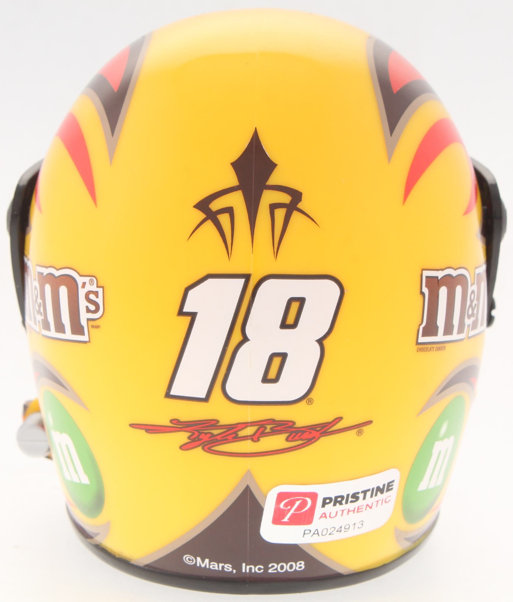 Kyle Busch Signed NASCAR #18 M&M Mini-Helmet (PA COA) at PristineAuction.com Kyle Busch Signed NASCAR #18 M&M Mini-Helmet (PA COA) at PristineAuction.com
