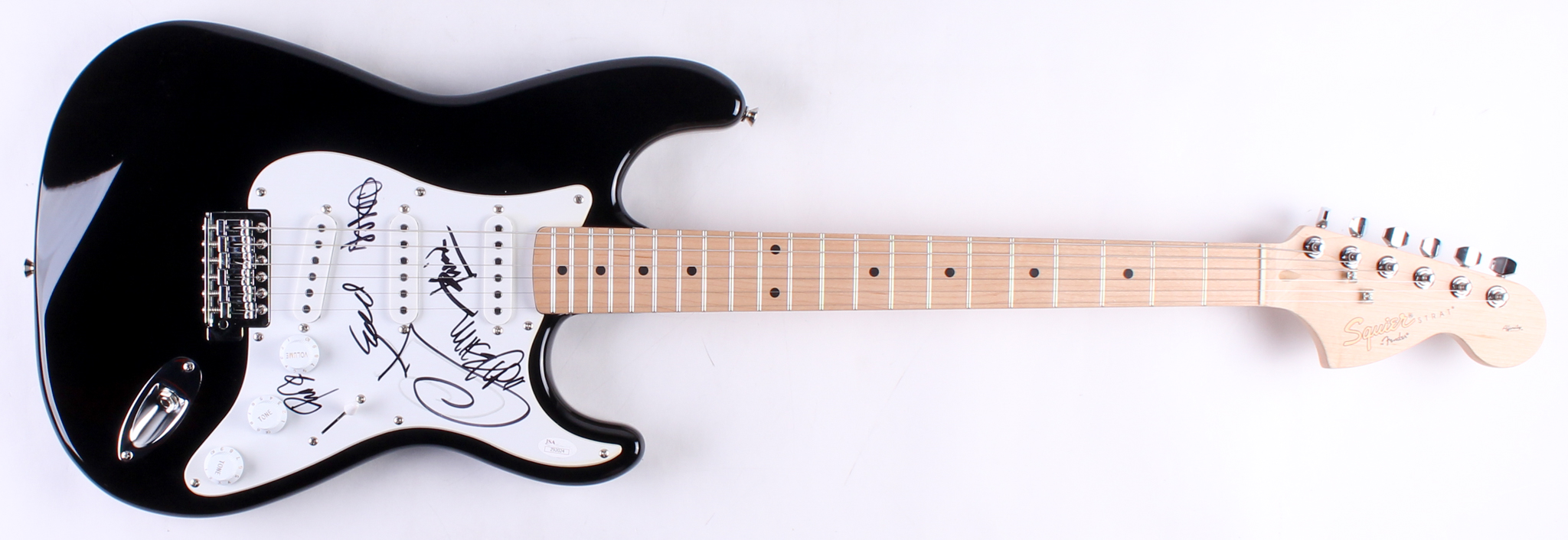 Full-Size Fender Electric Guitar Signed by (5) with Chester Bennington, Rob Bourdon, Mike Shinoda, Joe Hahn (JSA LOA) at PristineAuction.com Full-Size Fender Electric Guitar Signed by (5) with Chester Bennington, Rob Bourdon, Mike Shinoda, Joe Hahn (JSA LOA) at PristineAuction.com