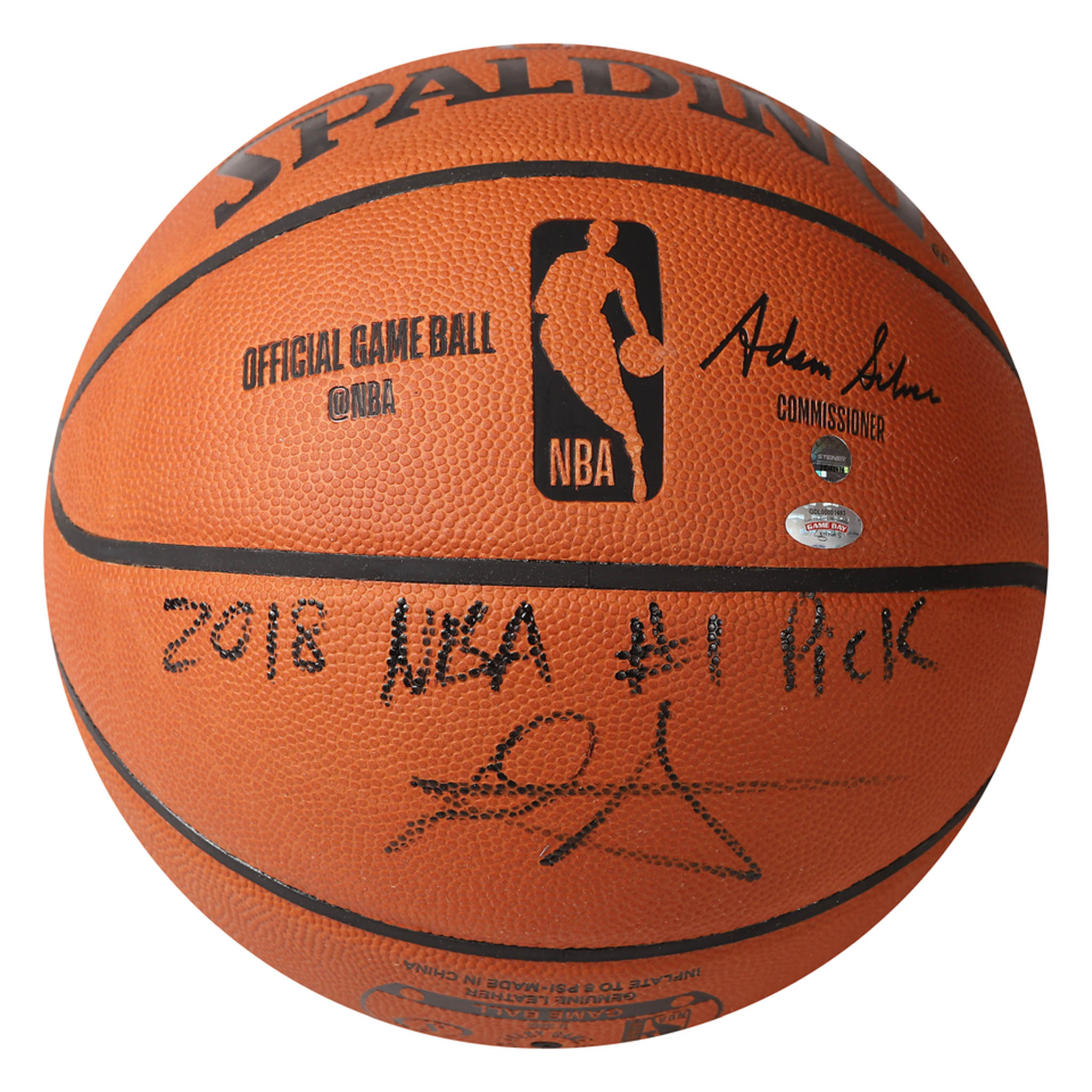 Deandre Ayton Signed LE Official NBA Game Ball Inscribed "2018 NBA #1 Pick" (Game Day Legends & Steiner) at PristineAuction.com Deandre Ayton Signed LE Official NBA Game Ball Inscribed "2018 NBA #1 Pick" (Game Day Legends & Steiner) at PristineAuction.com