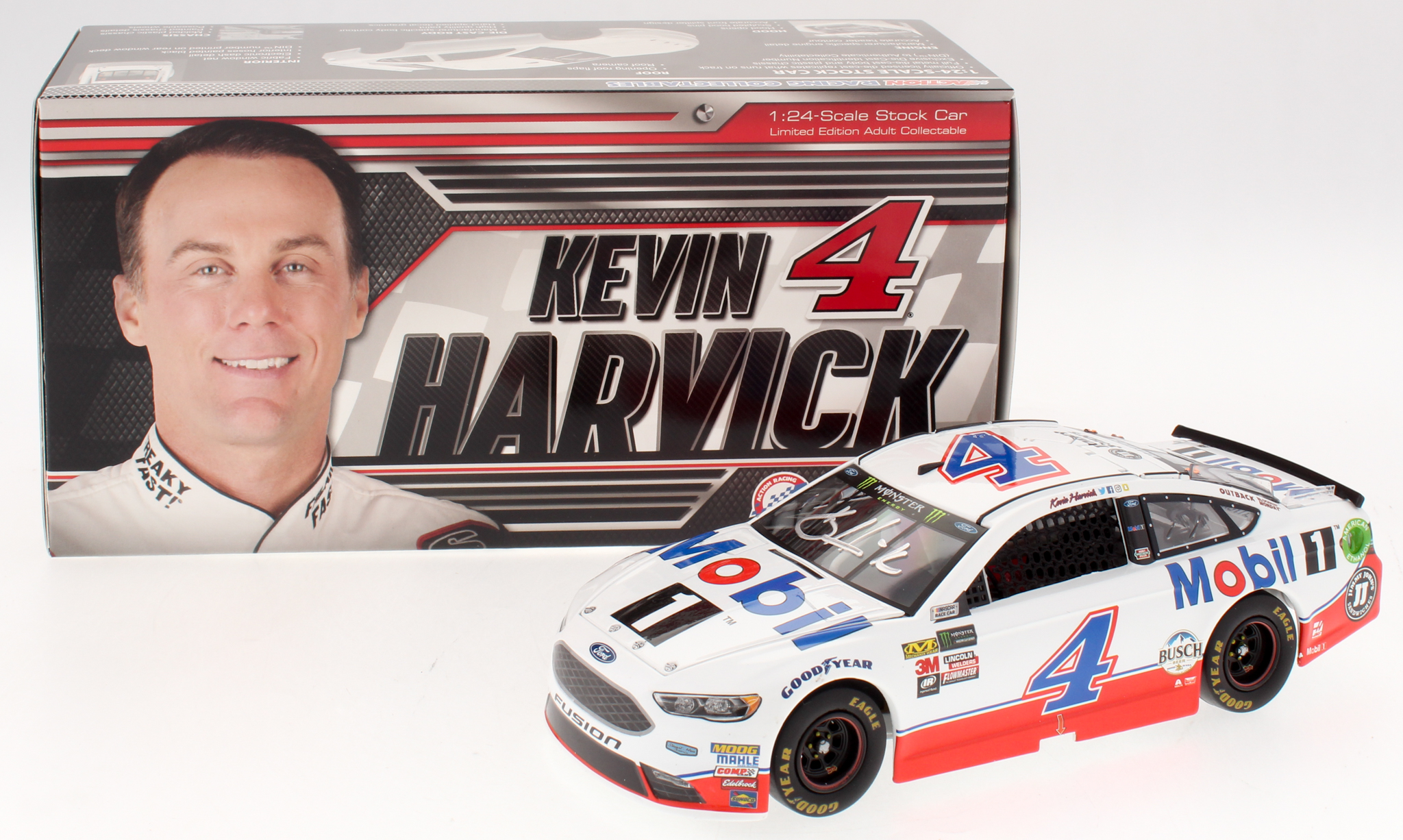 Kevin Harvick Signed NASCAR 2018 #4 Mobil 1 Fusion - 1:24 Premium Action Diecast Car (PA COA) at PristineAuction.com Kevin Harvick Signed NASCAR 2018 #4 Mobil 1 Fusion - 1:24 Premium Action Diecast Car (PA COA) at PristineAuction.com