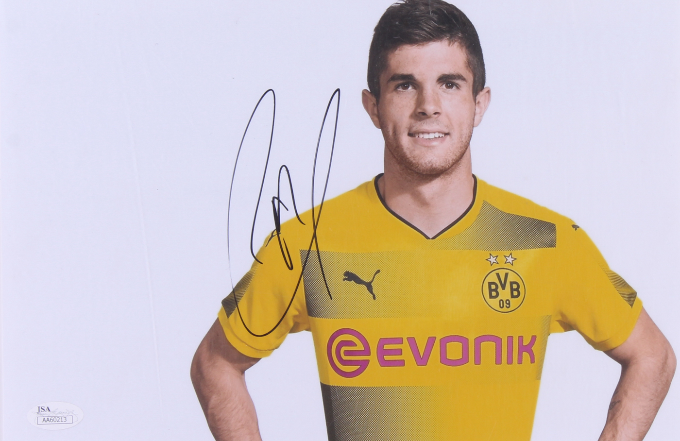 Christian Pulisic Signed Borussia Dortmund 8x12 Photo (JSA COA) at PristineAuction.com Christian Pulisic Signed Borussia Dortmund 8x12 Photo (JSA COA) at PristineAuction.com