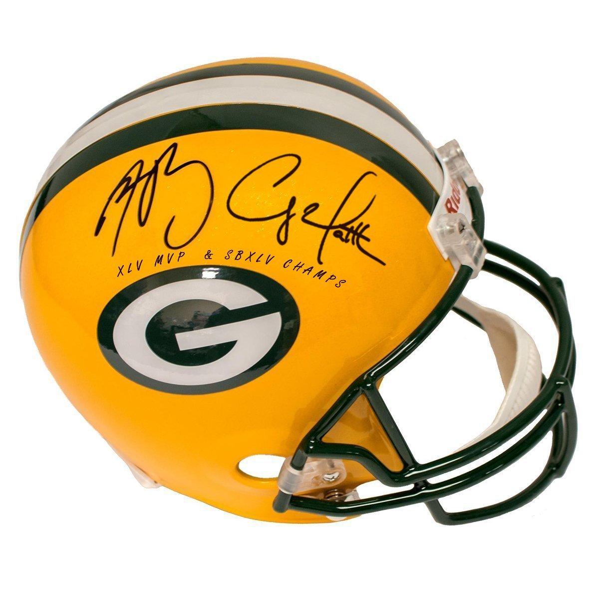 Aaron Rodgers & Clay Matthews Signed Packers Full Size Helmet Inscribed "XLV MVP" & "SBXLV Champs" (Steiner COA) at PristineAuction.com Aaron Rodgers & Clay Matthews Signed Packers Full Size Helmet Inscribed "XLV MVP" & "SBXLV Champs" (Steiner COA) at PristineAuction.com