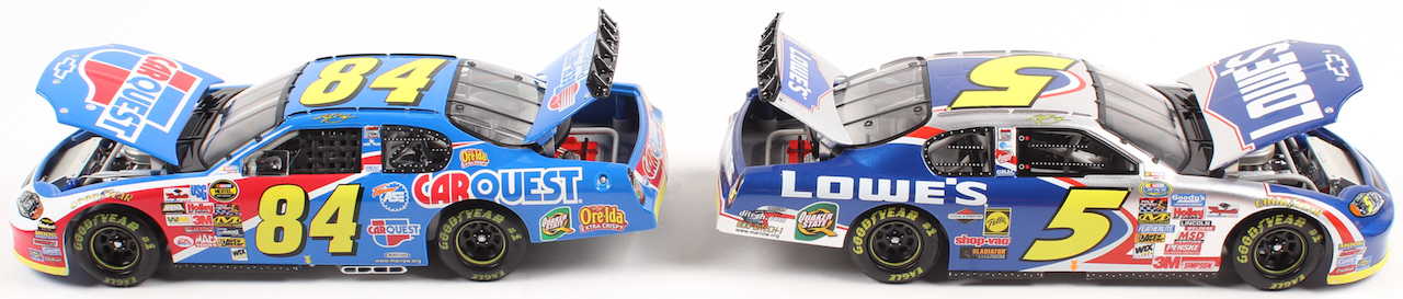 Lot of (2) Kyle Busch LE 1:24 Scale Die Cast Cars with (1) #5 Lowe's 2004 Monte Carlo & (1) #84 CarQuest 2004 Monte Carlo at PristineAuction.com Lot of (2) Kyle Busch LE 1:24 Scale Die Cast Cars with (1) #5 Lowe's 2004 Monte Carlo & (1) #84 CarQuest 2004 Monte Carlo at PristineAuction.com