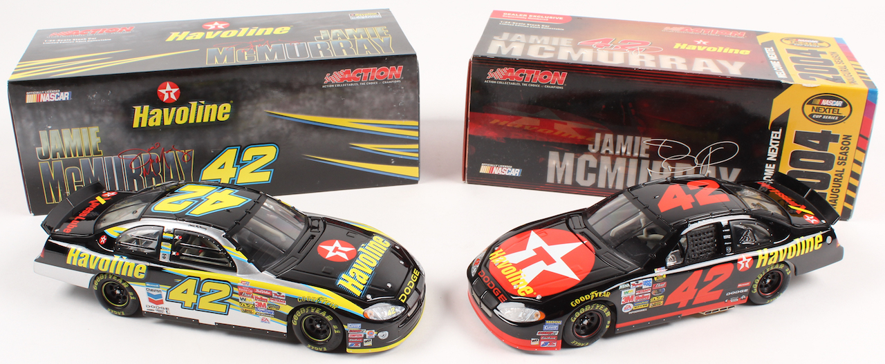 Lot of (2) Jamie McMurray LE 1:24 Scale Die Cast Cars with (1) #42 Havoline 2003 Intrepid & (1) #42 Havoline / NEXTEL Inaugural Season 2004 Intrepid at PristineAuction.com Lot of (2) Jamie McMurray LE 1:24 Scale Die Cast Cars with (1) #42 Havoline 2003 Intrepid & (1) #42 Havoline / NEXTEL Inaugural Season 2004 Intrepid at PristineAuction.com