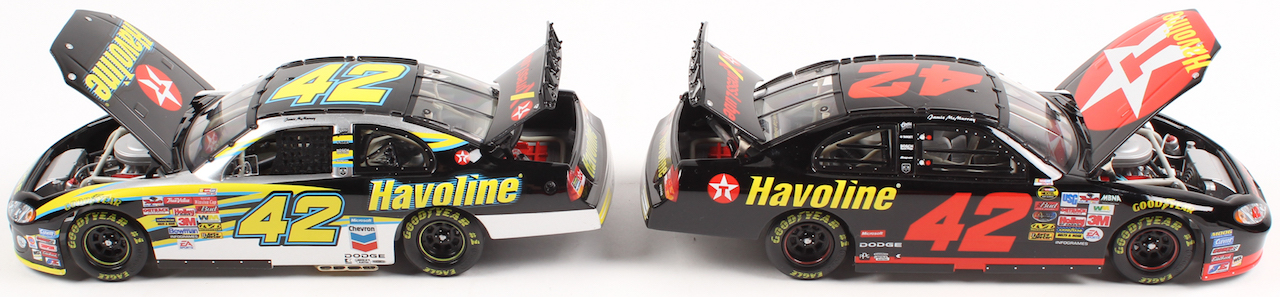 Lot of (2) Jamie McMurray LE 1:24 Scale Die Cast Cars with (1) #42 Havoline 2003 Intrepid & (1) #42 Havoline / NEXTEL Inaugural Season 2004 Intrepid at PristineAuction.com Lot of (2) Jamie McMurray LE 1:24 Scale Die Cast Cars with (1) #42 Havoline 2003 Intrepid & (1) #42 Havoline / NEXTEL Inaugural Season 2004 Intrepid at PristineAuction.com