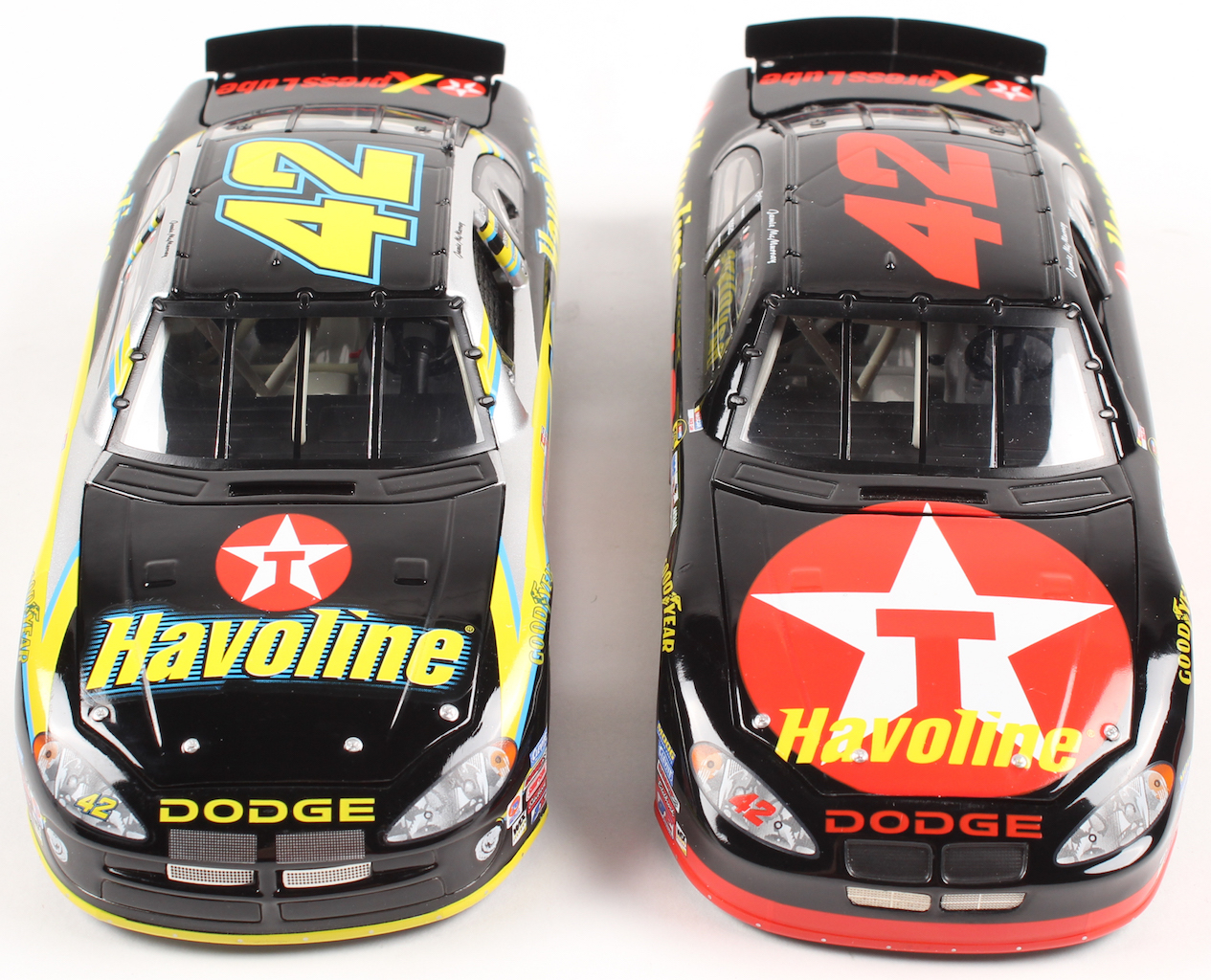 Lot of (2) Jamie McMurray LE 1:24 Scale Die Cast Cars with (1) #42 Havoline 2003 Intrepid & (1) #42 Havoline / NEXTEL Inaugural Season 2004 Intrepid at PristineAuction.com Lot of (2) Jamie McMurray LE 1:24 Scale Die Cast Cars with (1) #42 Havoline 2003 Intrepid & (1) #42 Havoline / NEXTEL Inaugural Season 2004 Intrepid at PristineAuction.com