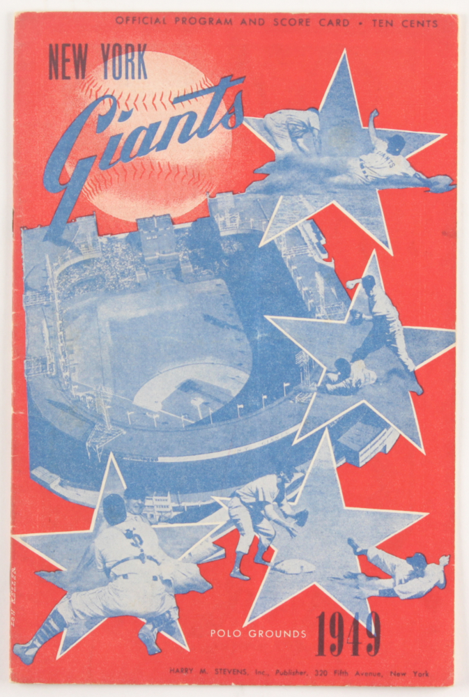 1949 Giants Official Program and Scorecard Pristine Auction